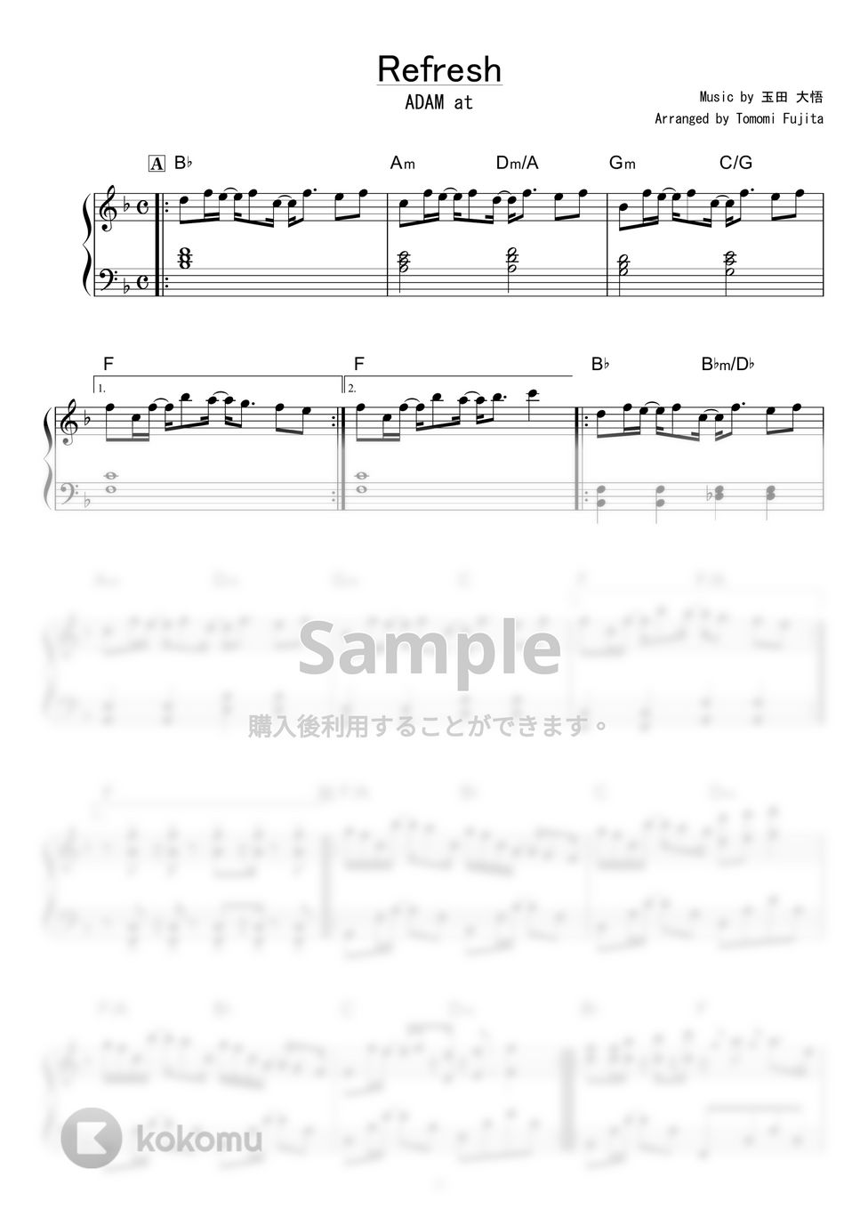 ADAM at - Refresh by piano*score