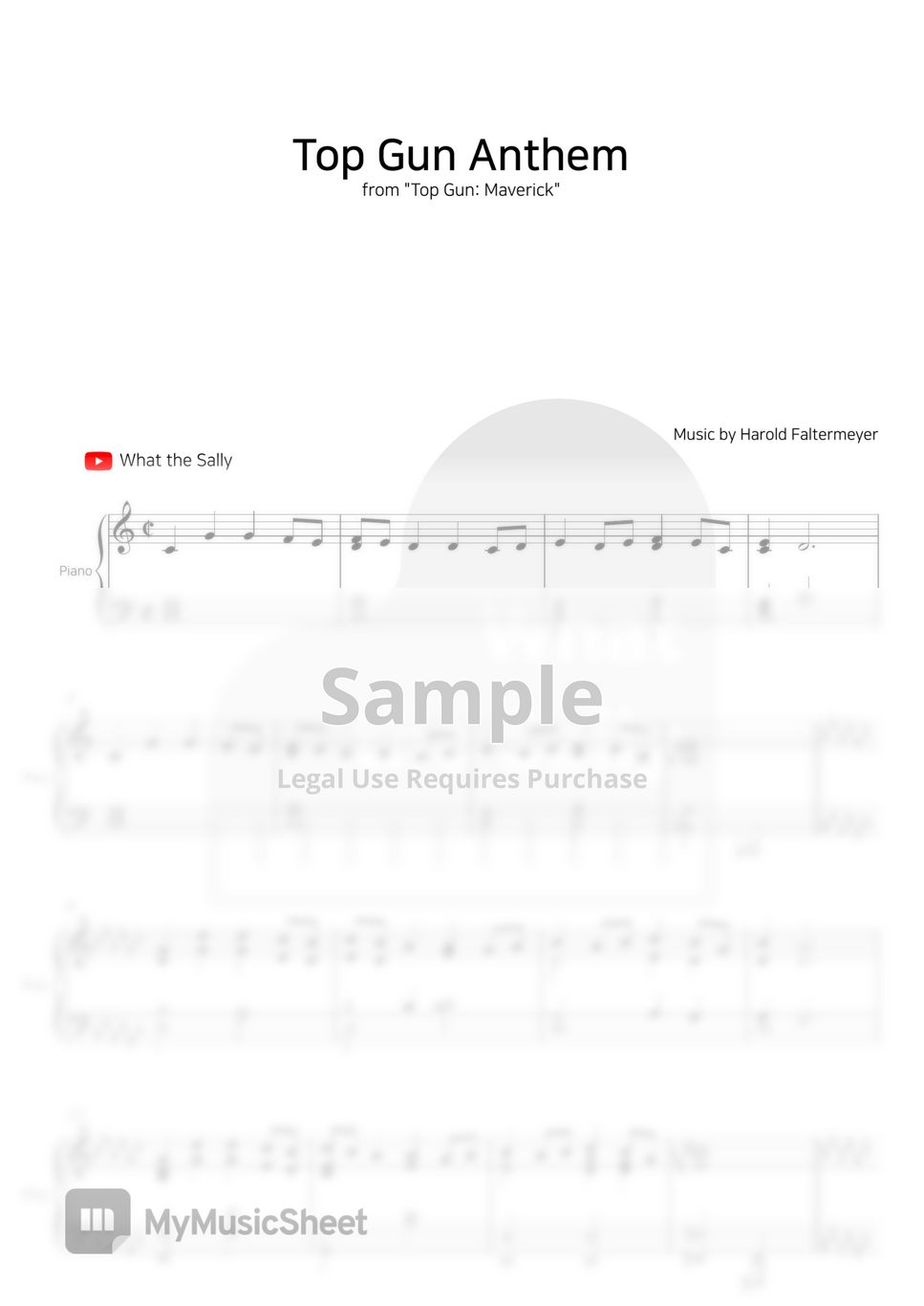 Top Gun: Maverick (main Theme) by Harold Faltermeyer - Easy Piano - Digital  Sheet Music