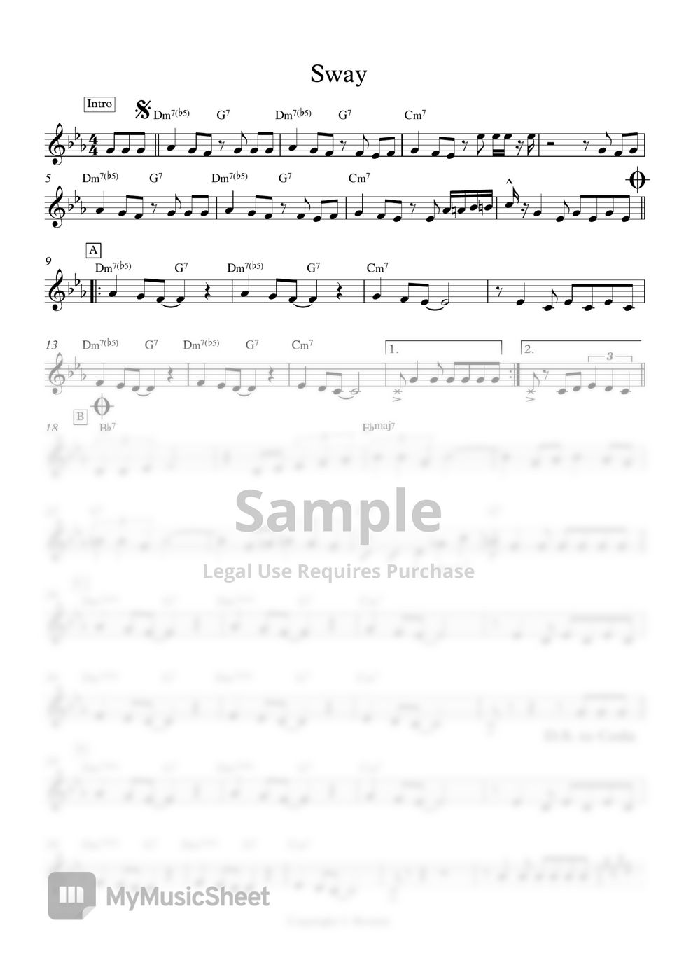 파블로 벨트란 루이스 - Sway - Michael Buble Ver. by SheetMusicOnly1page