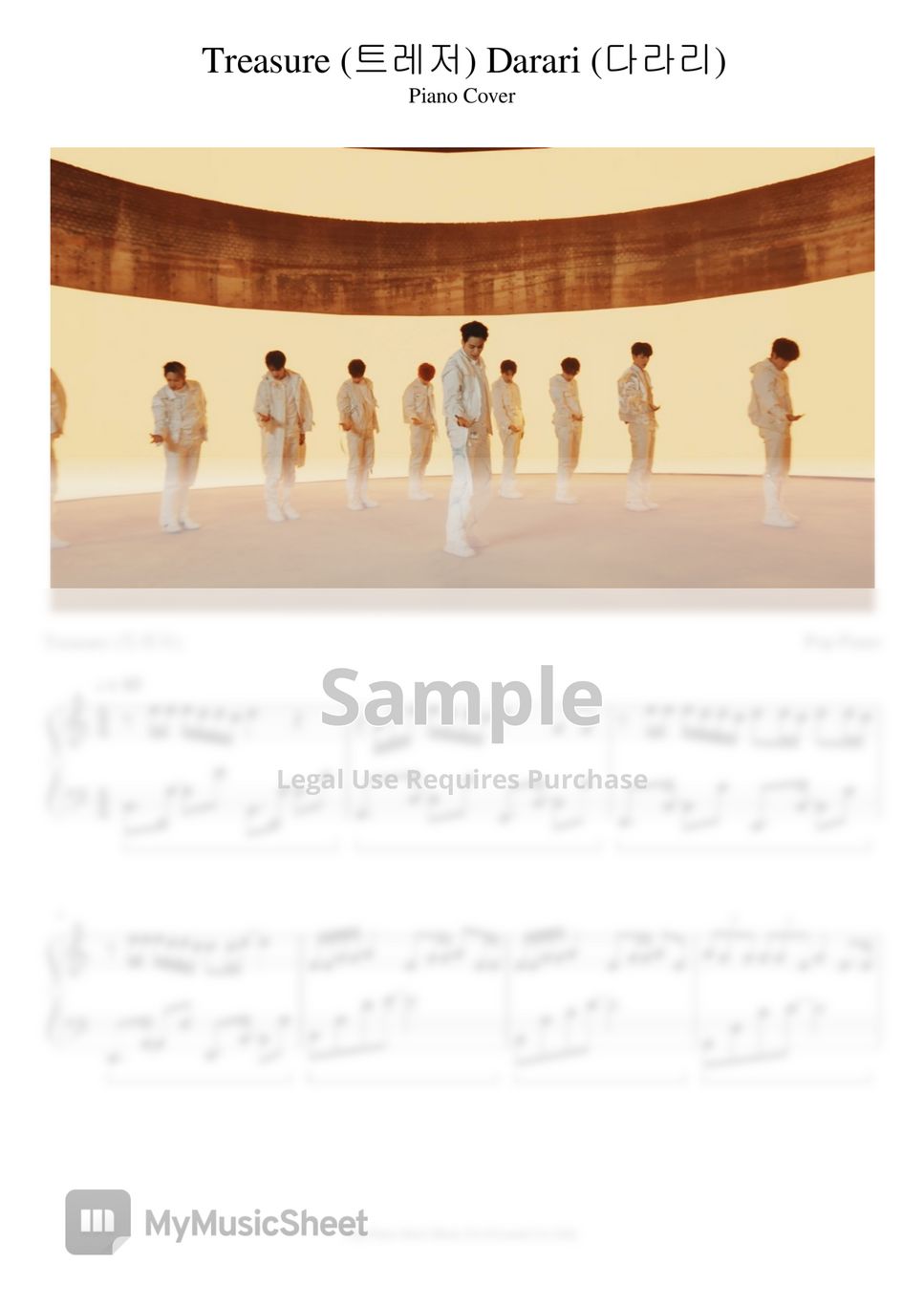 Treasure (트레저) Darari (다라리) Spartito by Pop Piano