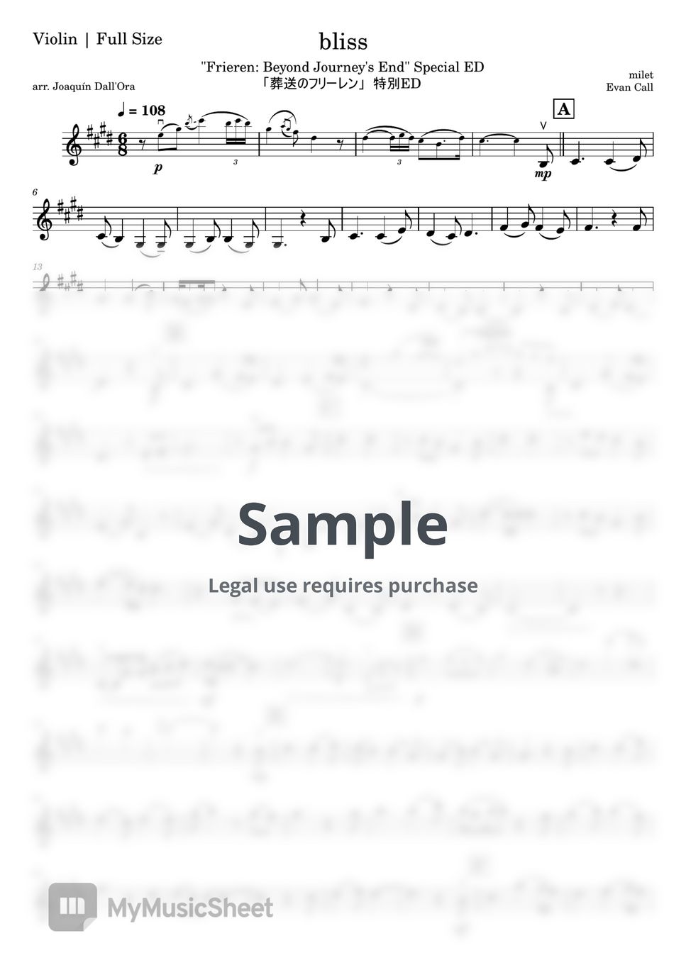 milet bliss [Full Size] "Frieren Beyond Journey's End" Special ED