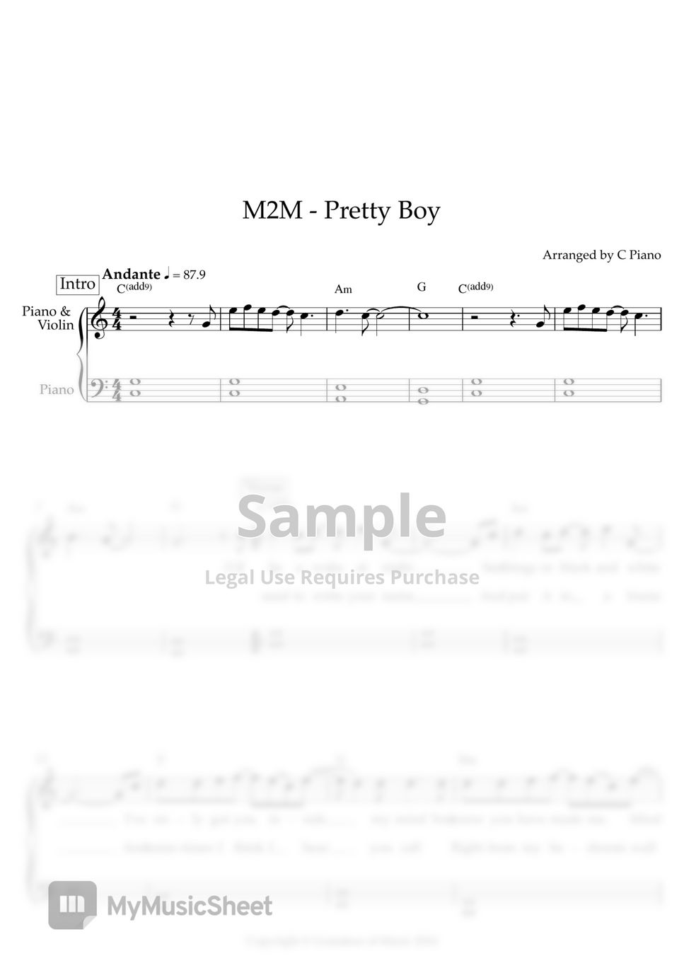 m2m-pretty-boy-easy-version-sheets-by-c-piano