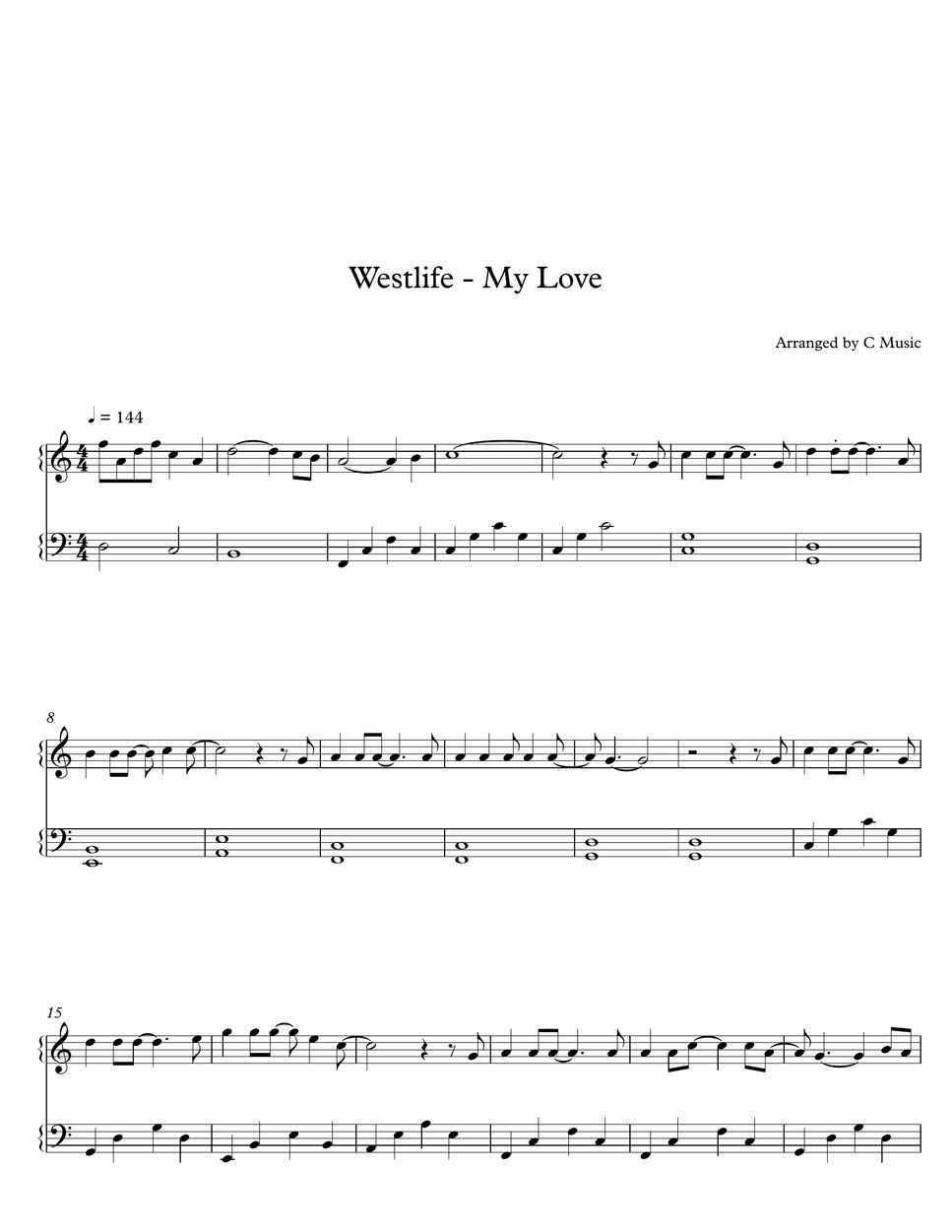 westlife-my-love-sheet-by-c-music