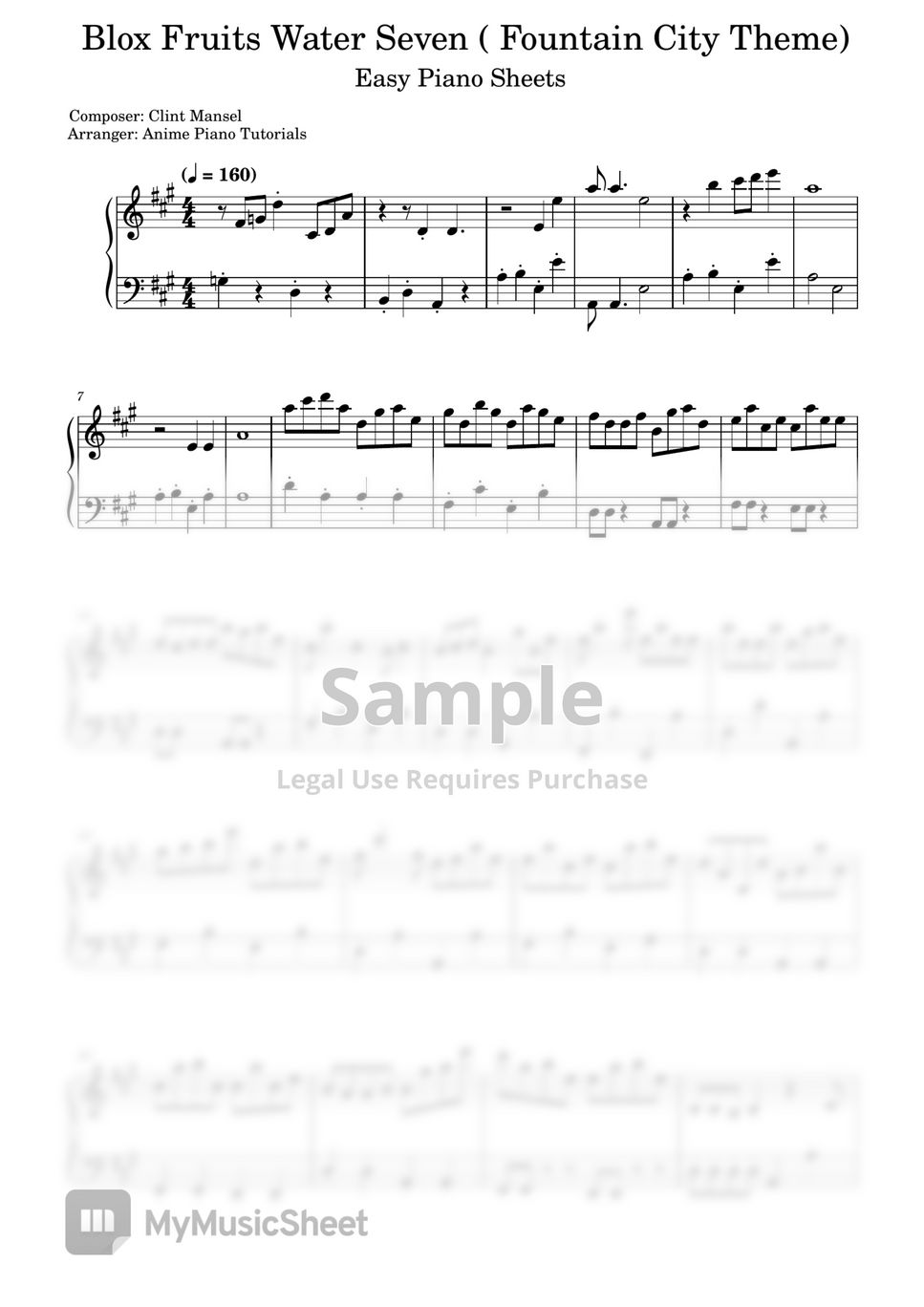 Piano Sheet Roblox