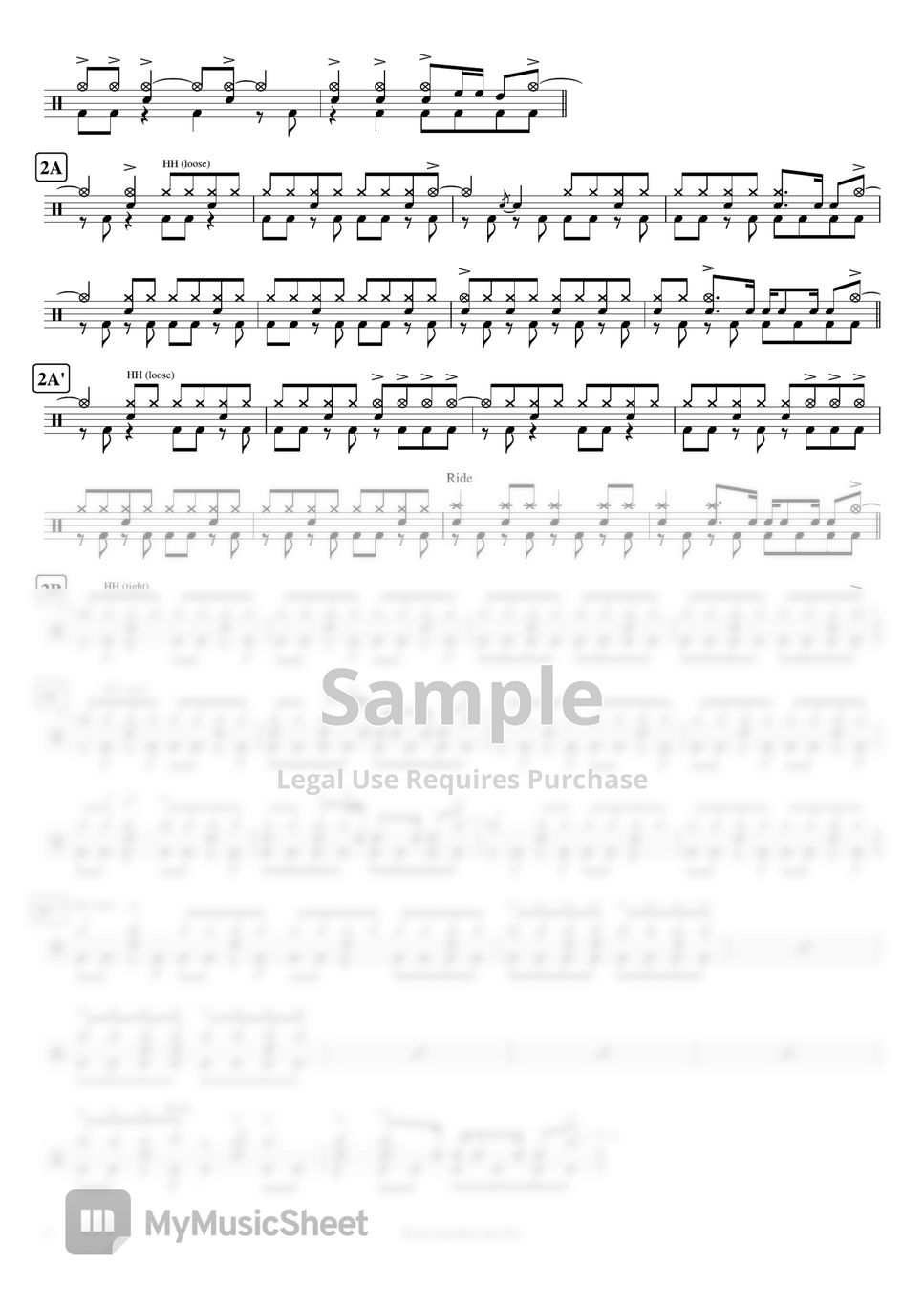 KISS - Rock And Roll All Nite (Live ver.) by Cookai's J-pop Drum sheet music!!!