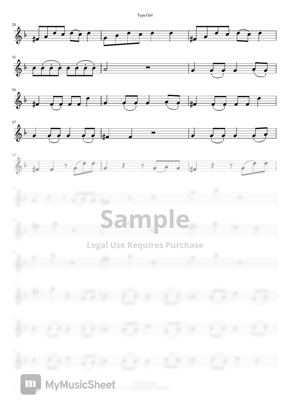 블랙핑크 Typa Girl Notenblatt by 캣올린CatOlin