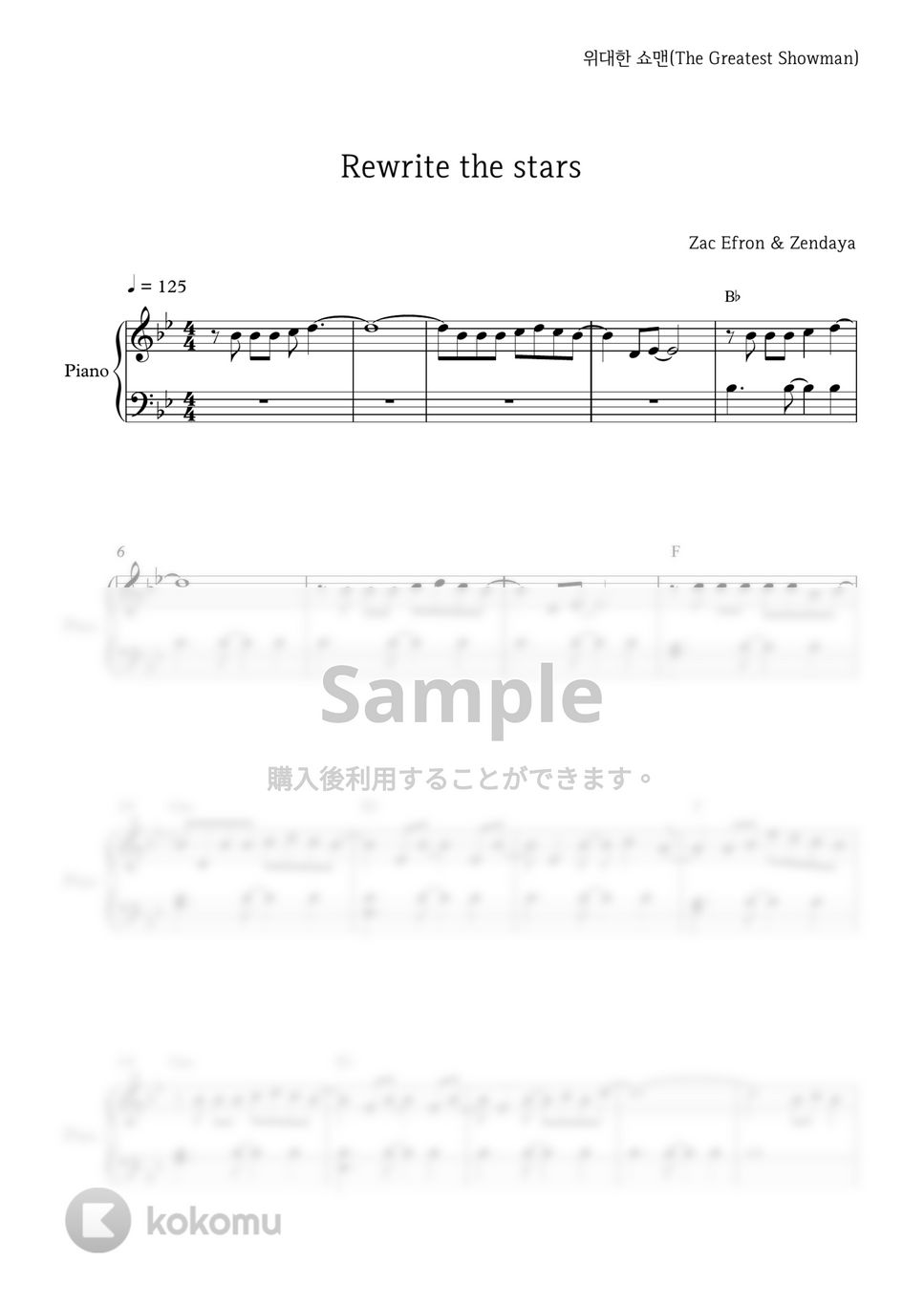 グレイテスト・ショーマン - Rewrite The Stars by PIANOiNU