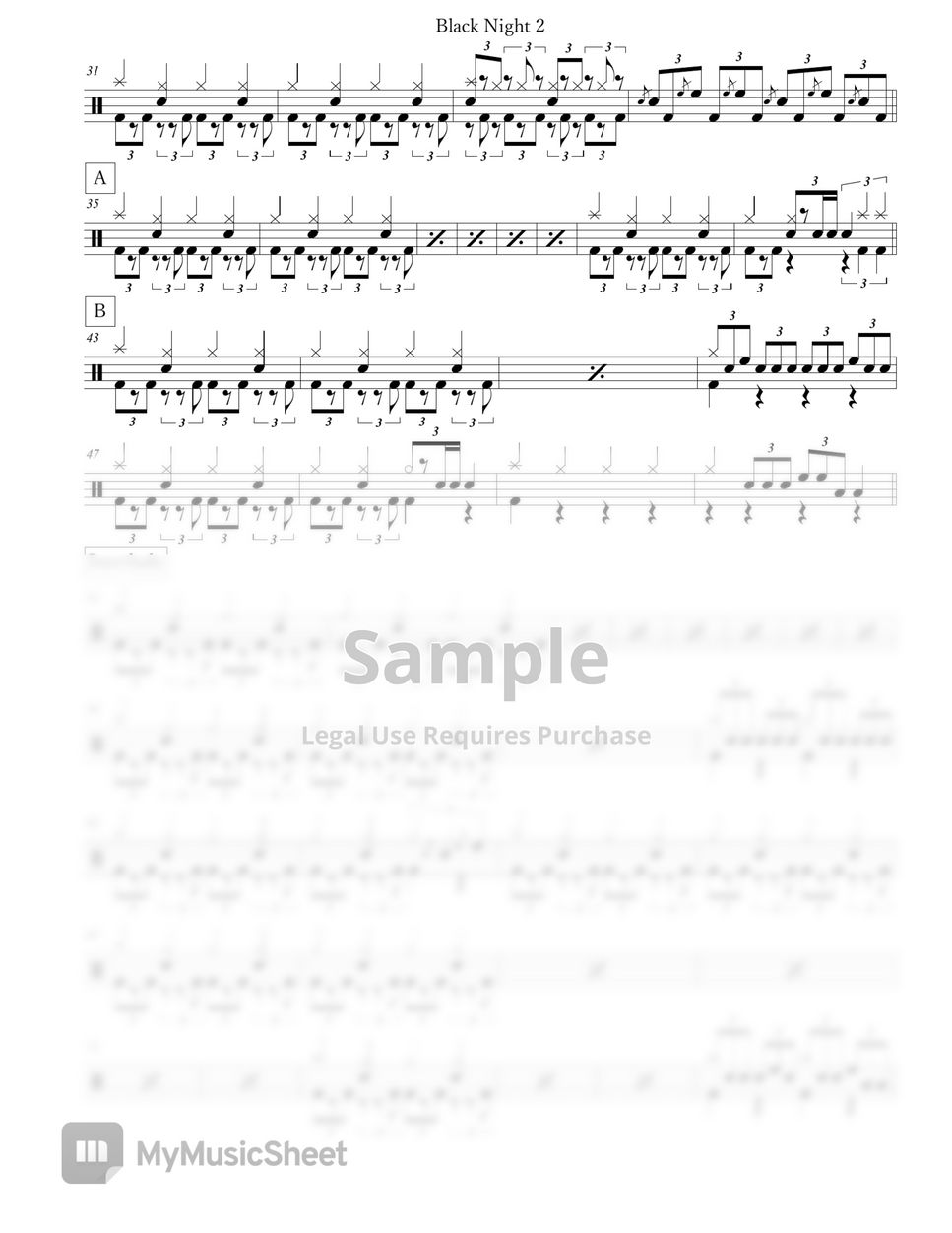 Deep Purple Black Night Sheets by Arkadia Drums