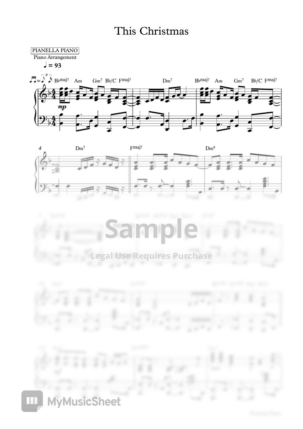 Chris Brown - This Christmas (Piano Sheet) by Pianella Piano