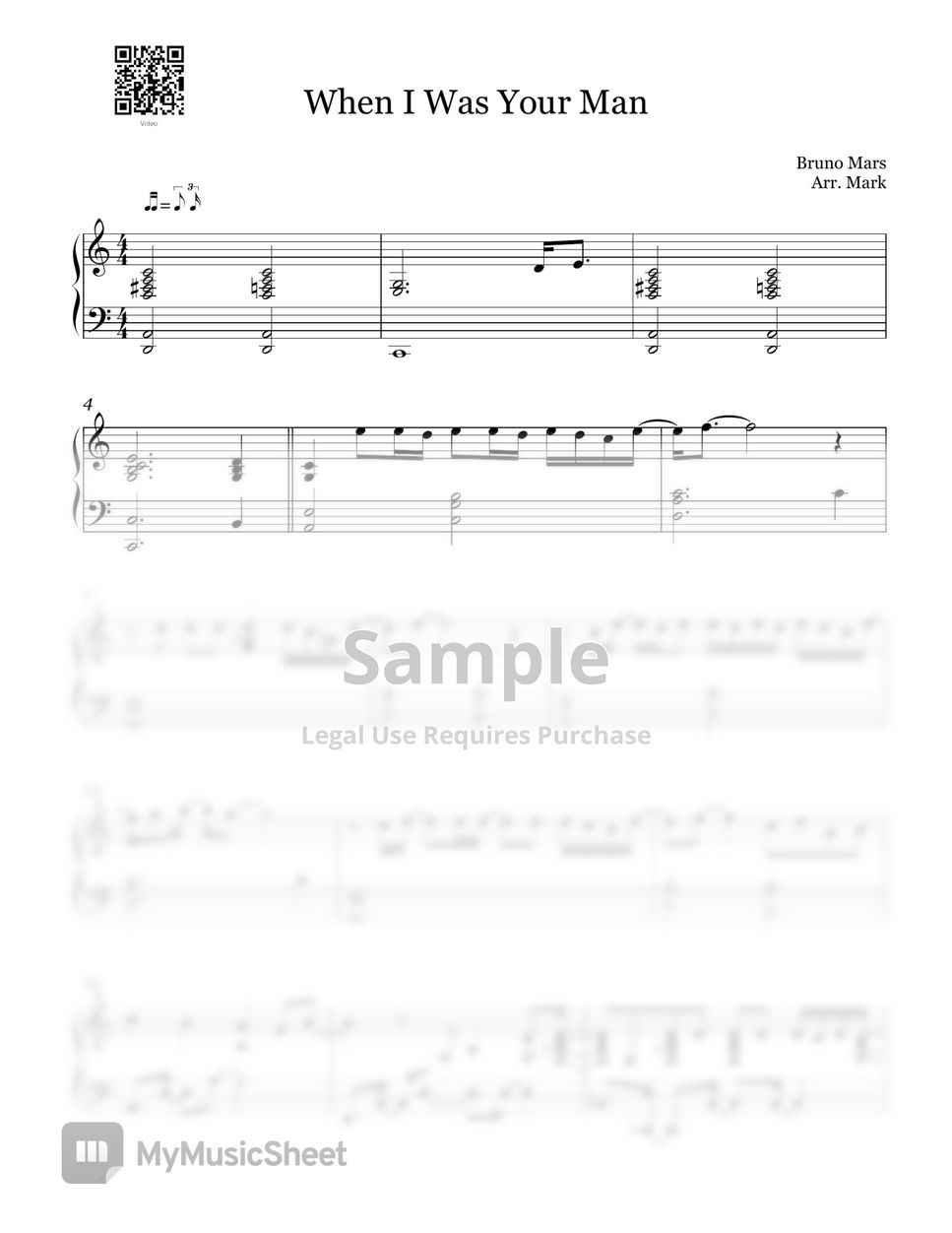  bruno mars bruno mars when i was your man piano version by mark