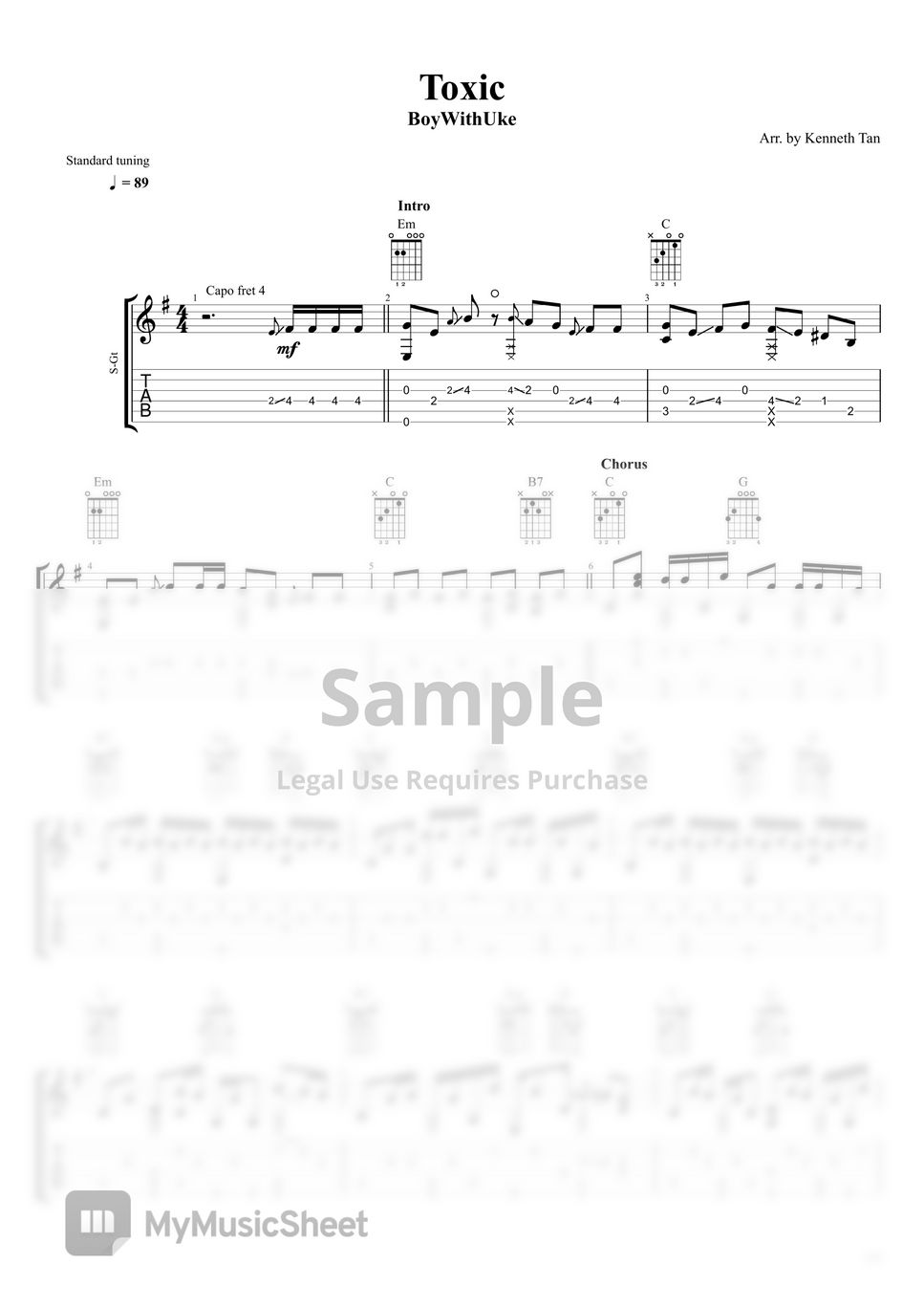 ☆ BoyWithUke-Toxic Sheet Music pdf, - Free Score Download ☆