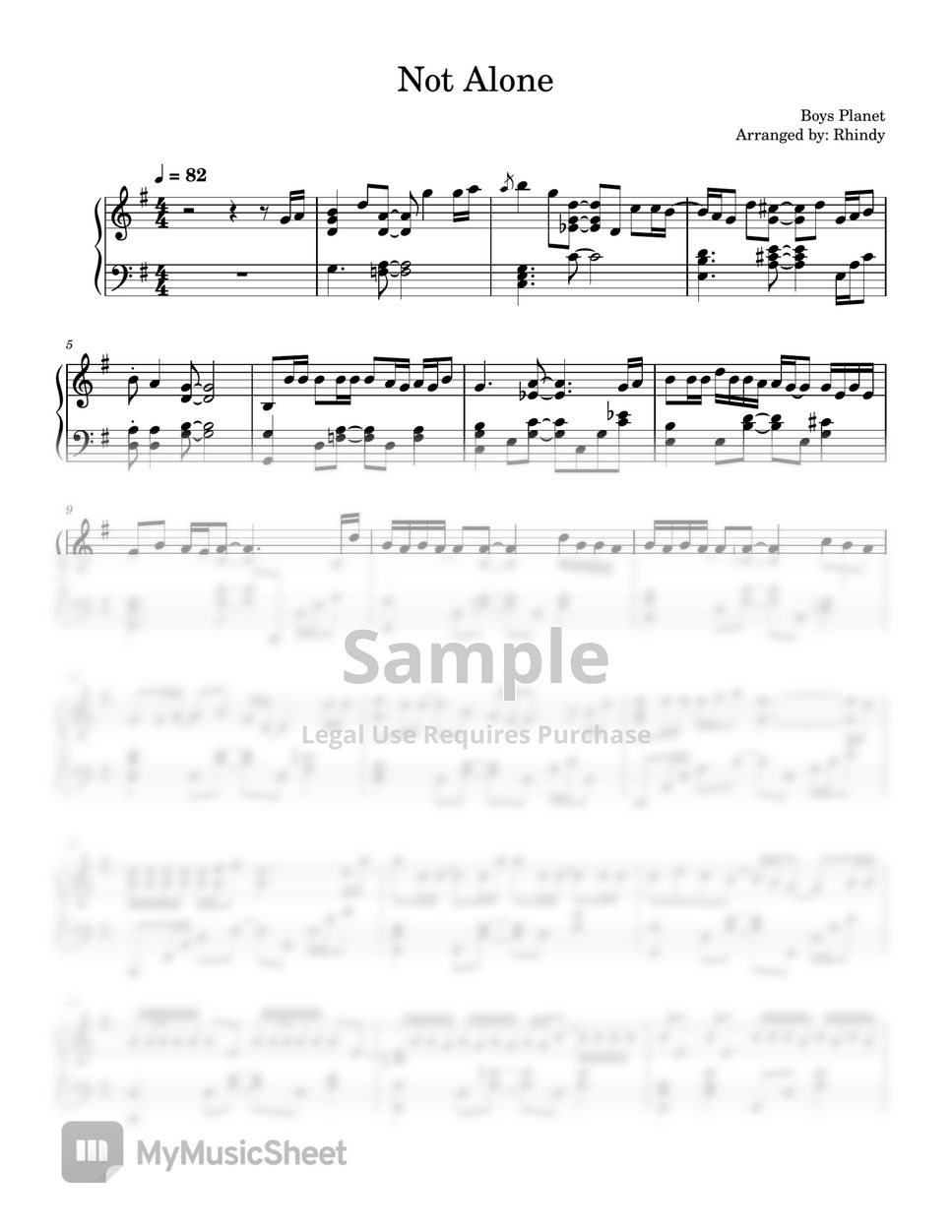 Boys Not Alone 악보 by Rhindy