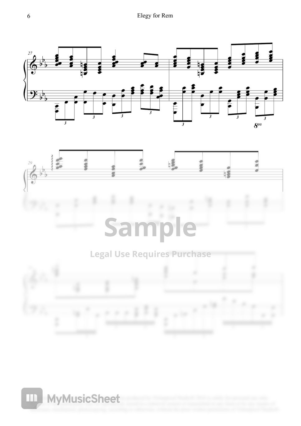 Re: Zero | Re:ゼロから始める異世界生活 | Re: Zero Kara Hajimeru Isekai Seikatsu | Ep. 15 OST Credit Song - Elegy for Rem (Solo Piano) by Jackie Chua