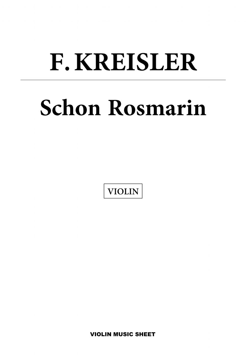 Kreisler - 아름다운 로즈마린 (MR포함) by Lee