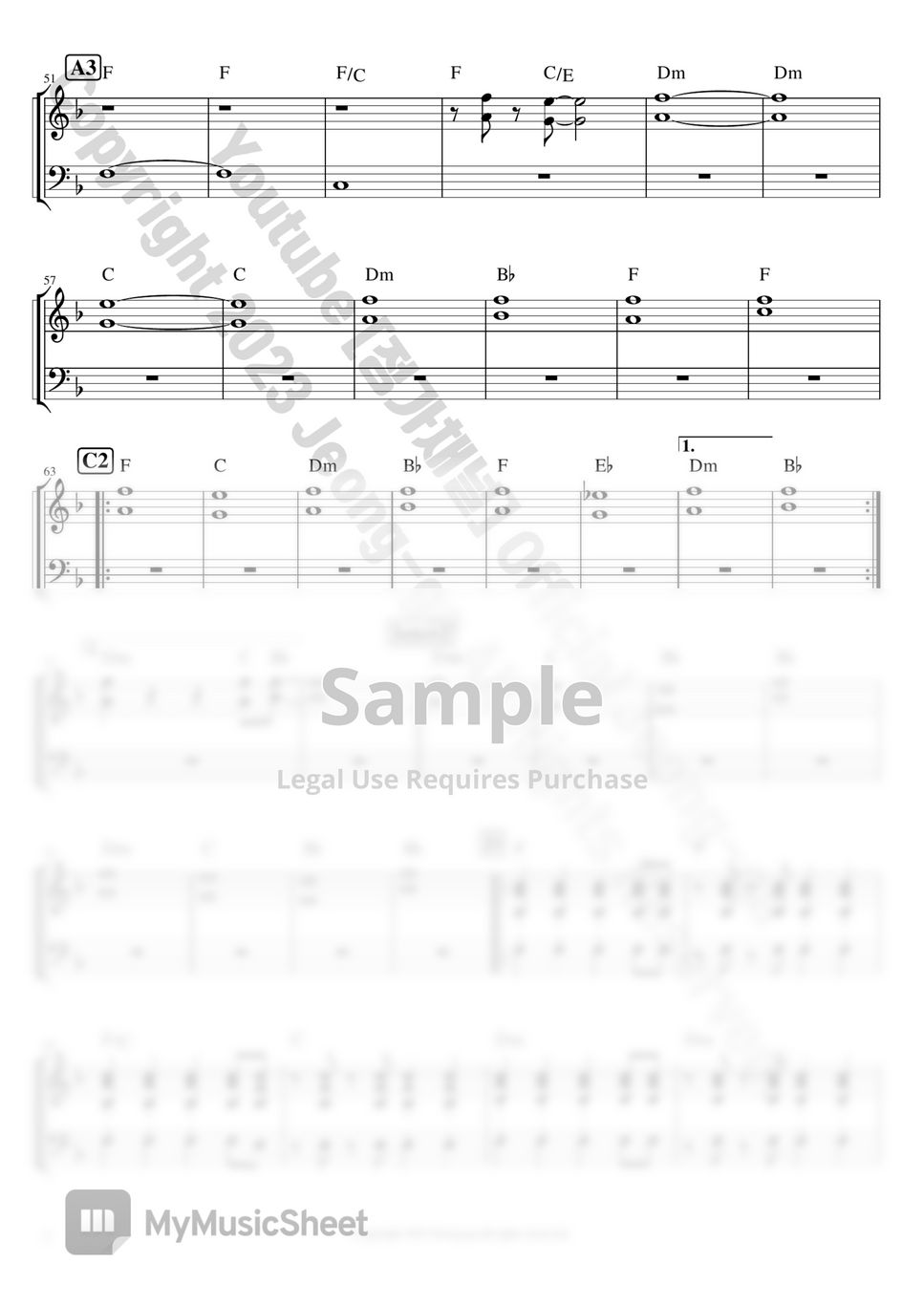 에일리 나는 나비 (Keyboard Strings) 악보 by Youtube[정가채널]