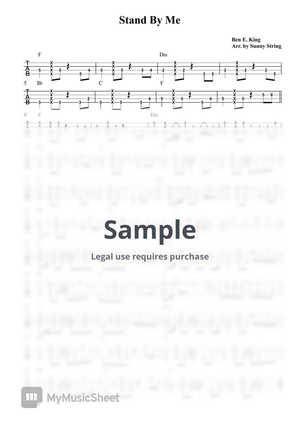 Stand by me on sale ukulele tab