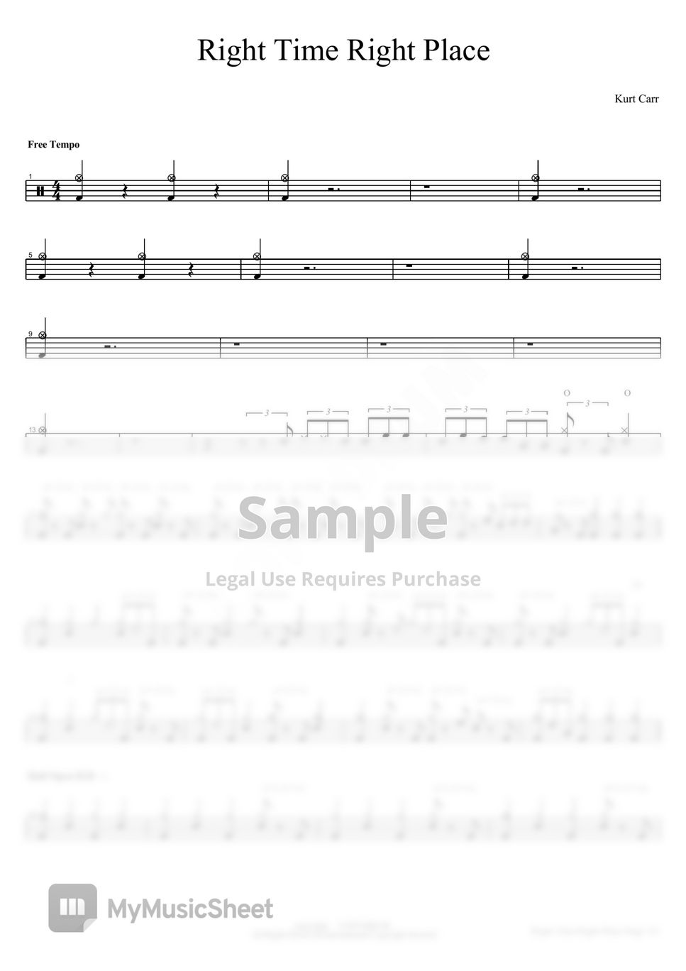 Kurt Carr Right Time Right Place 악보 by COPYDRUM