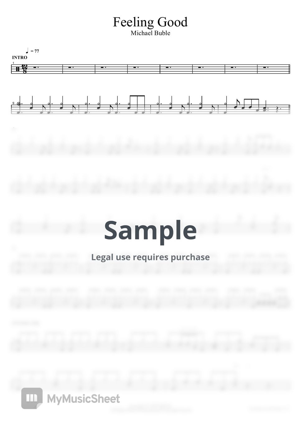 Michael Buble - Feeling Good Sheets by COPYDRUM