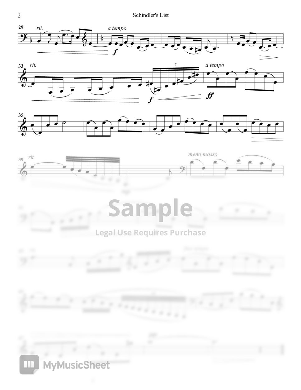 John Williams - Schindler's List Main Theme (Cello Sheet & Inst.Track) by Cloudy Wook