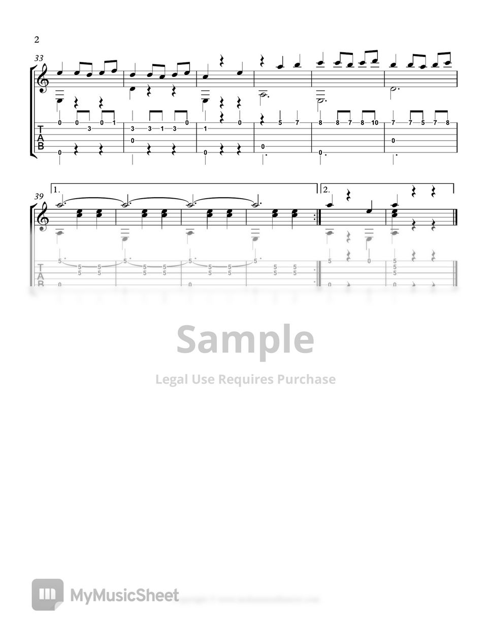 Dmitry Shostakovich Waltz No. 2 Tab + 1staff by Mohammad Lameei