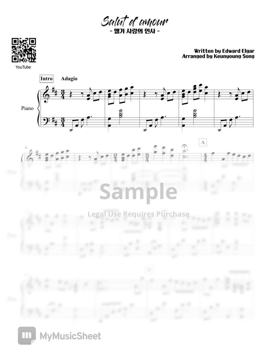 Edward Elgar - Salut d'amour(사랑의 인사) by Keunyoung Song