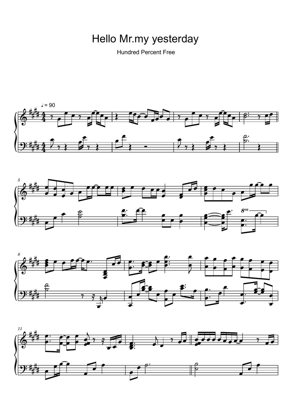 Hundred Percent Free Hello Mr.my yesterday (Detektiv Conan ED) (Sheet