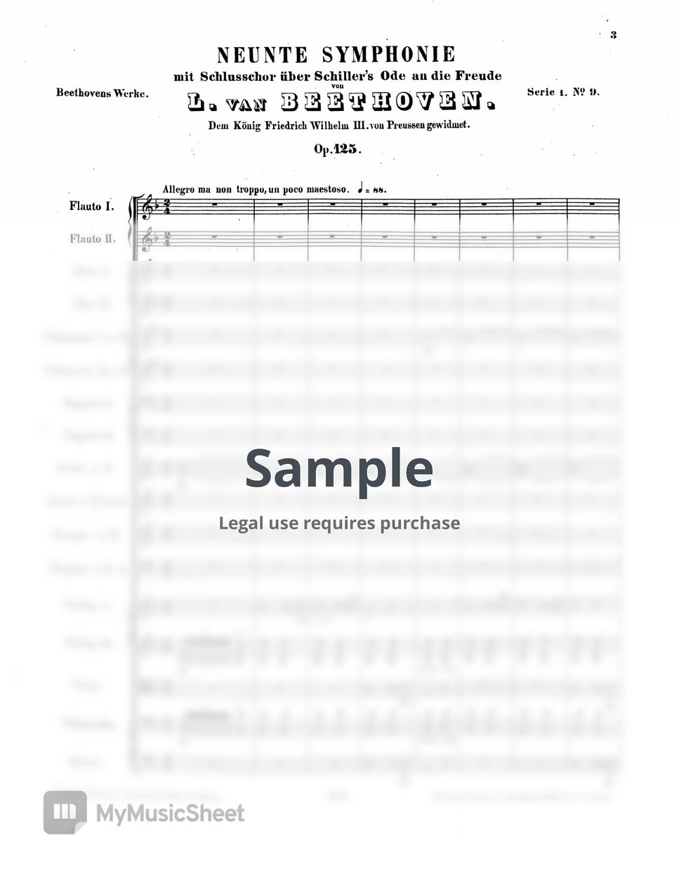 L. V. Beethoven - Symphony No. 9 in D minor (Choral Symphony) by Original Score