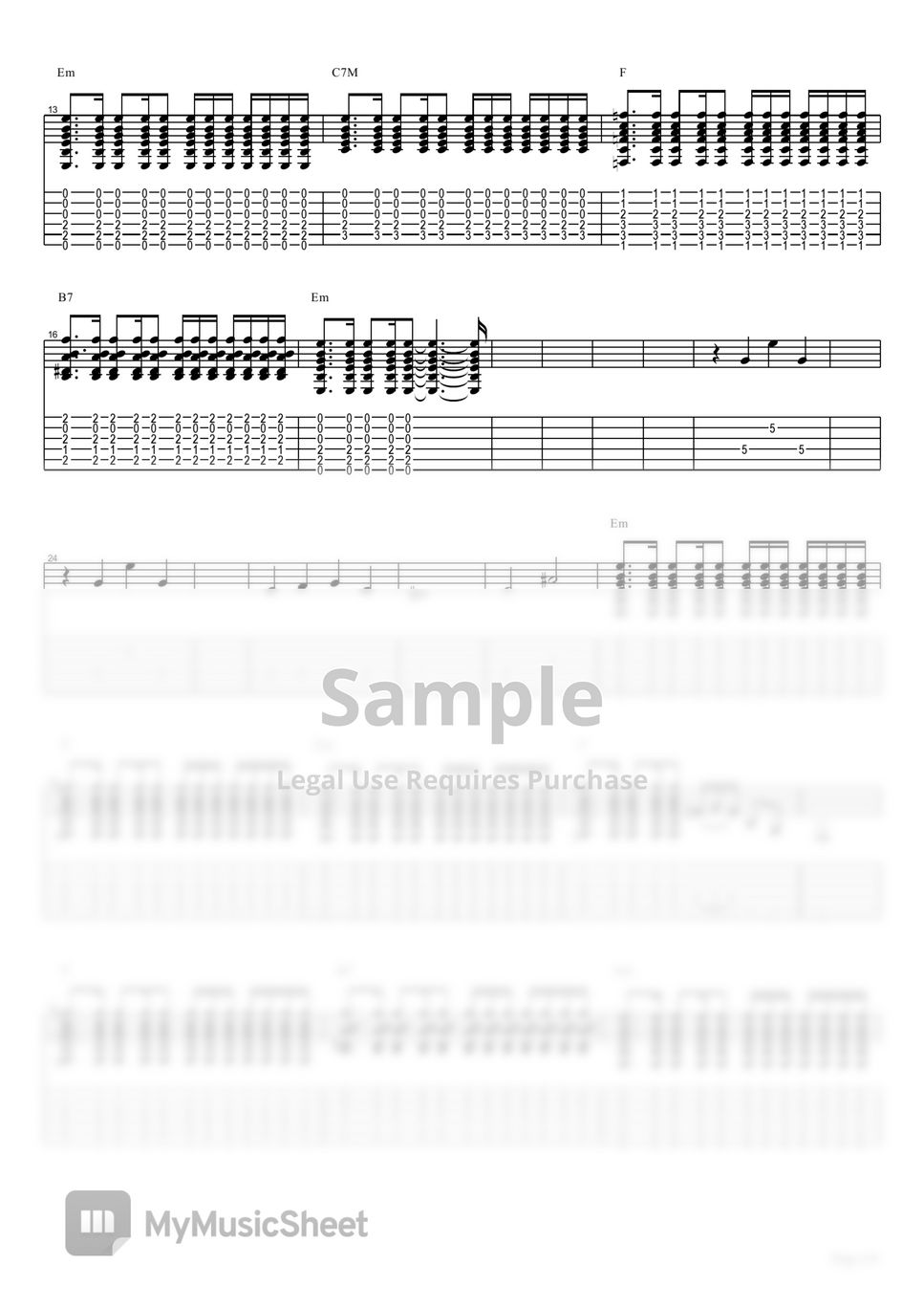 Beyond - 夜長夢多 結他 guitar tab arrangement by eric lo