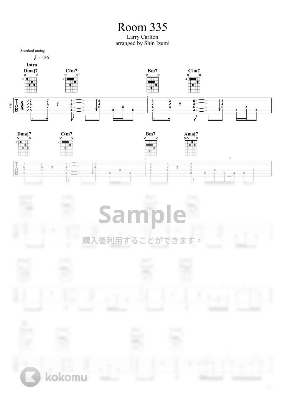 Larry Carlton - Room 335 楽譜 by Shin Izumi