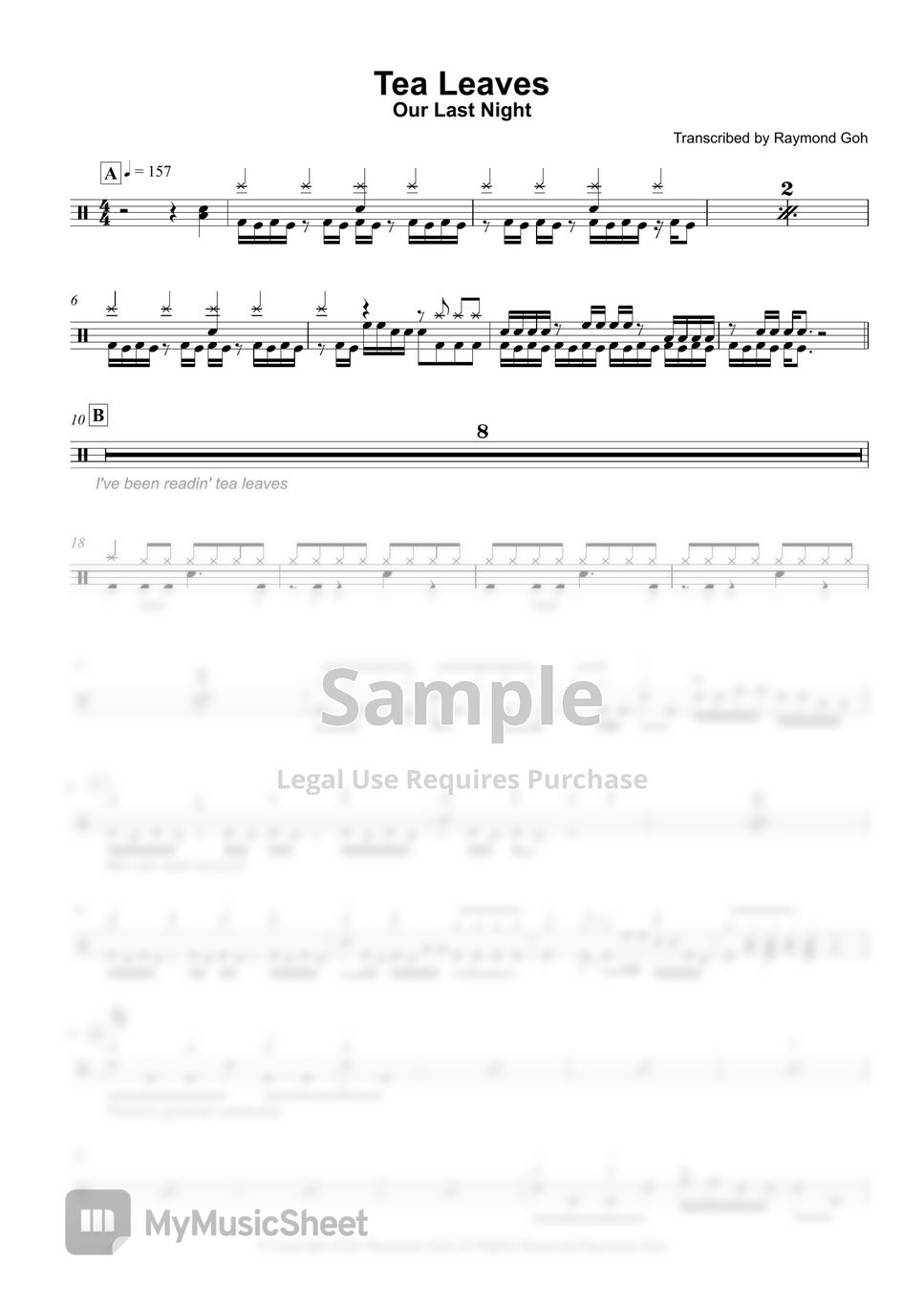 Our Last Night Tea Leaves 악보 by Raymond Goh