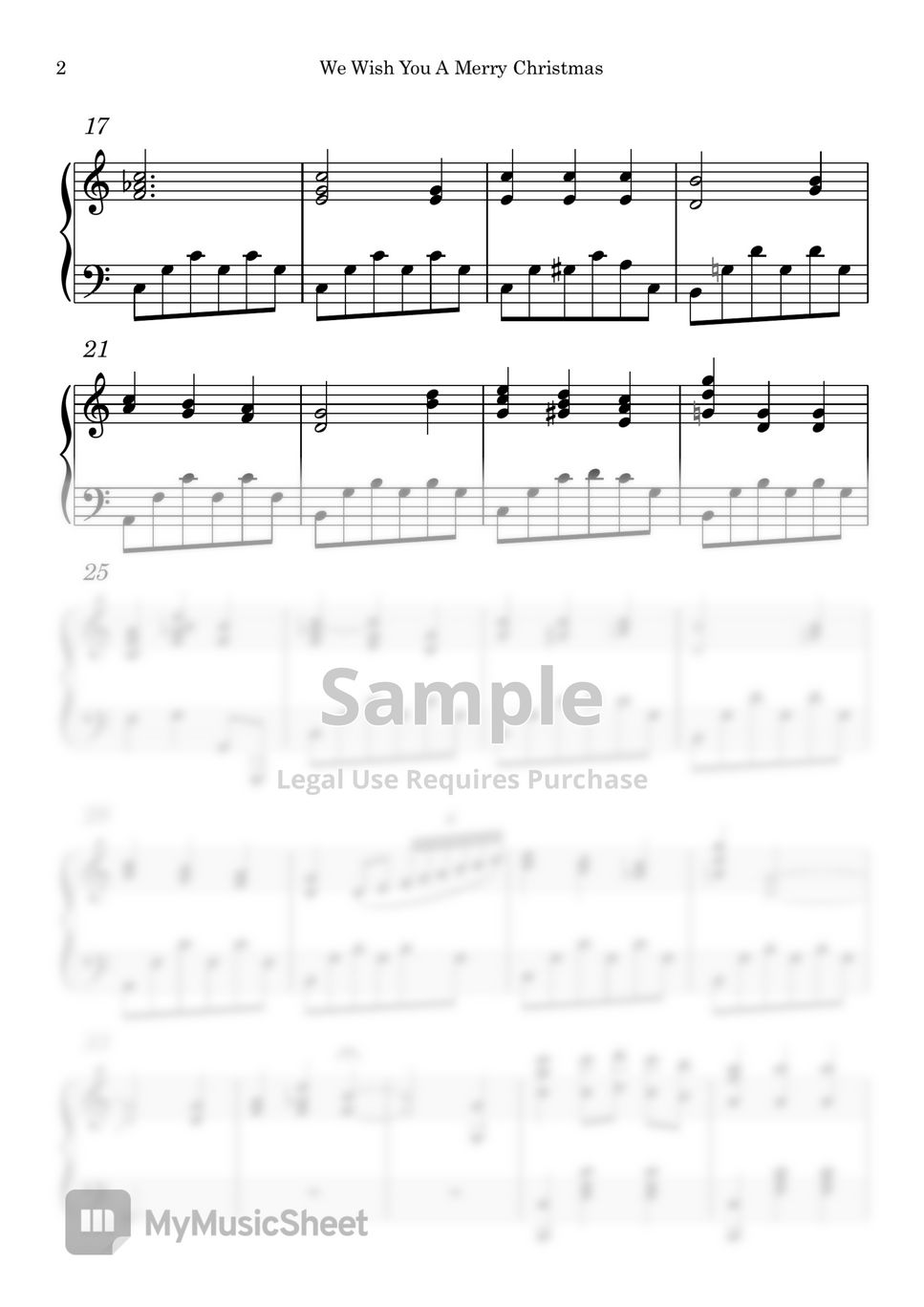 Christmas We Wish You A Merry Christmas Sheets By Pianoyamyam