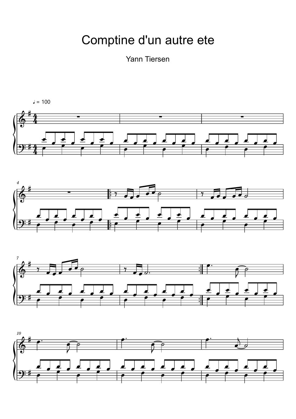 Yann tiersen comptine d un autre ete. Yann tiersen comptine d un autre ete