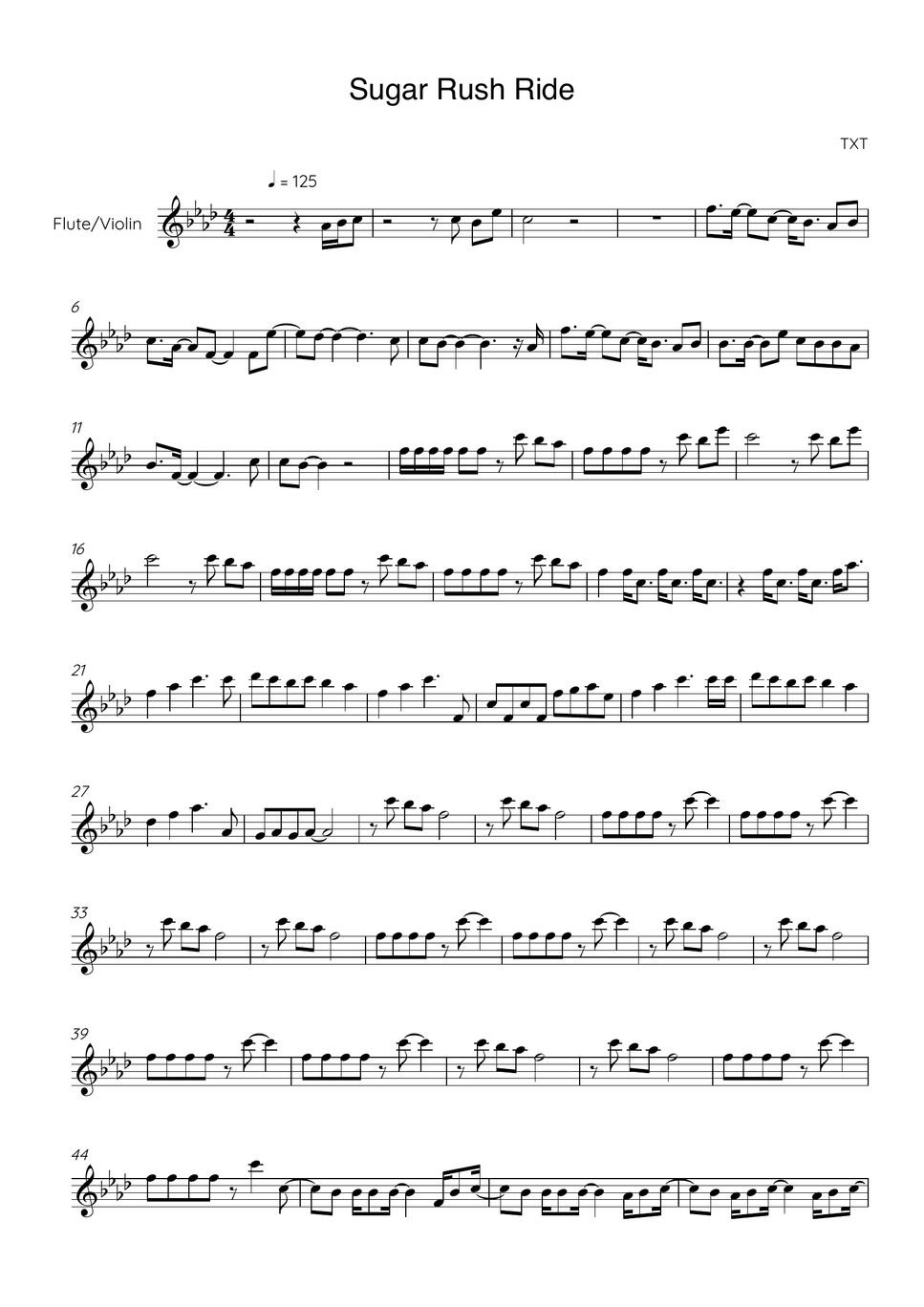 TXT Sugar Rush Ride Lembar Musik by JL