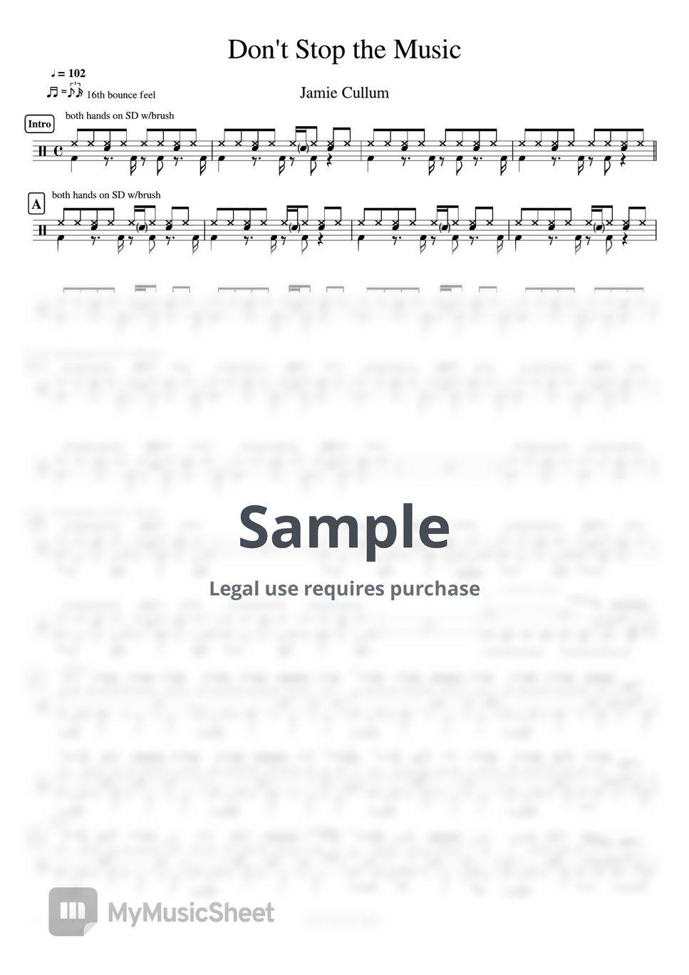 Jamie Cullum - Don't Stop the Music by Cookai's J-pop Drum sheet music!!!
