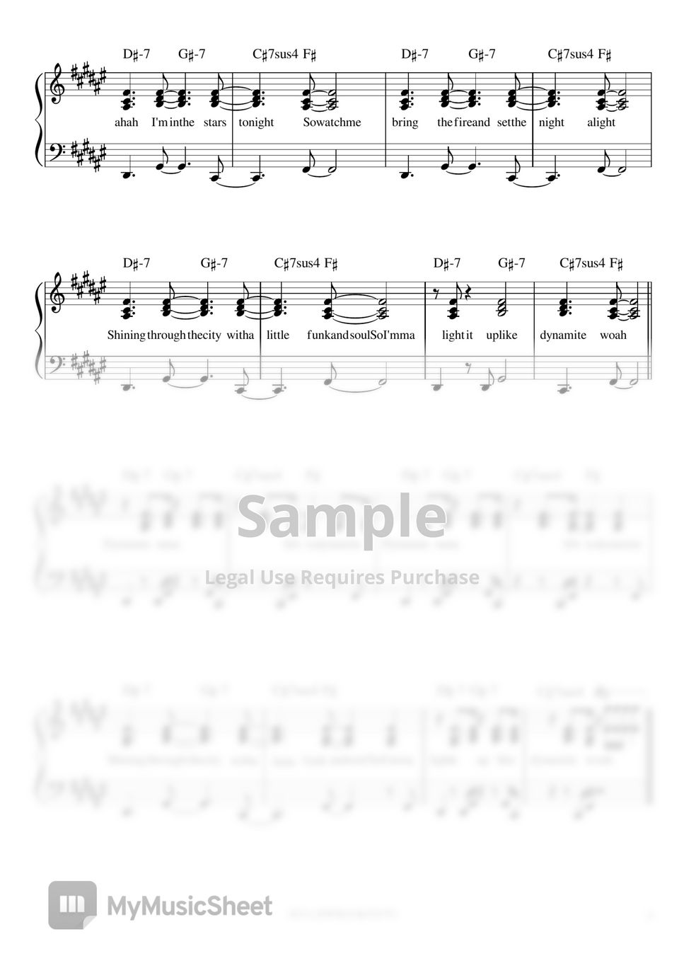 BTS - Dynamite (Music sheet+mp3) by pianojeongryujang