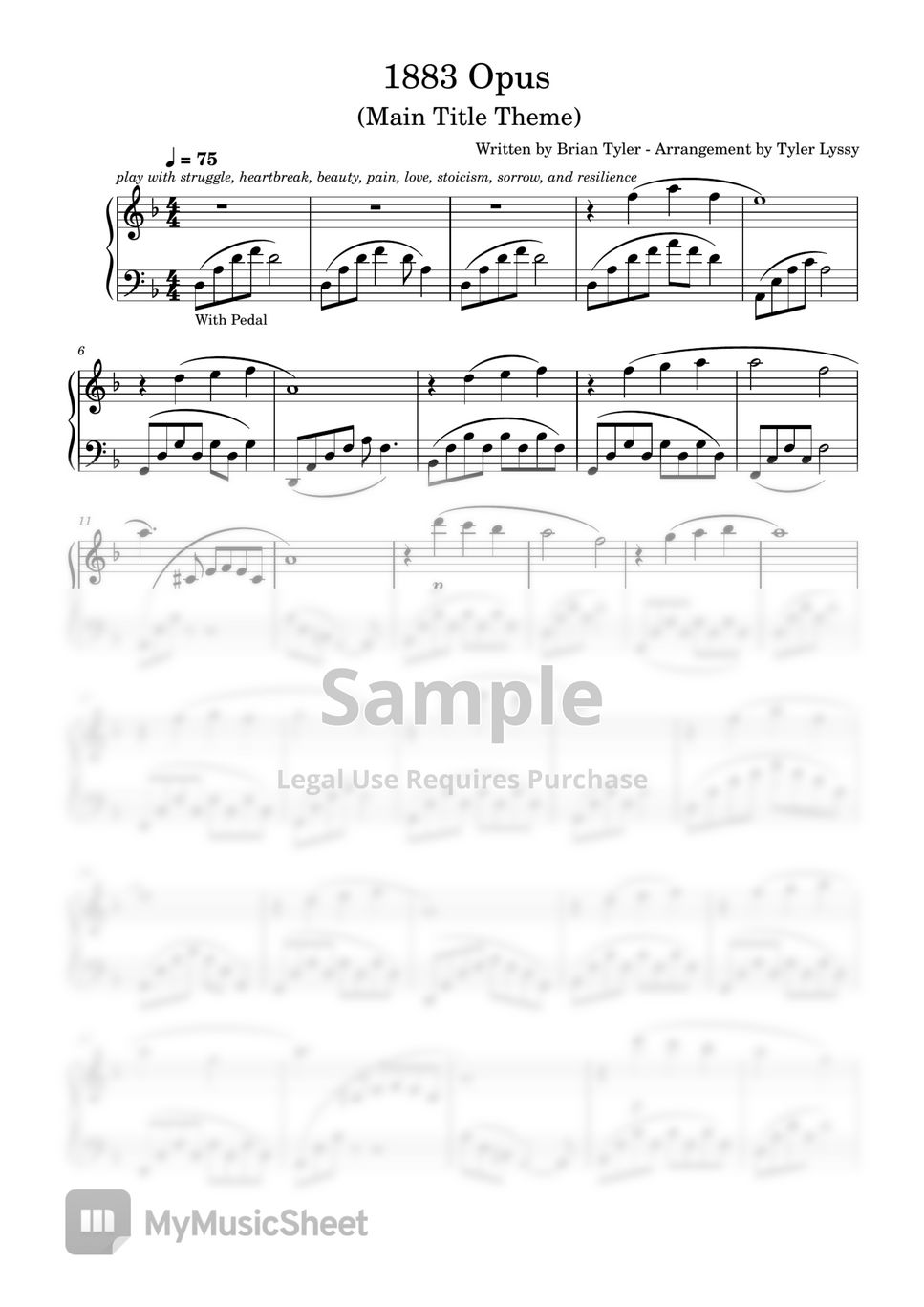 Brian Tyler - 1883 Opus (Main Title Theme) by Tyler Lyssy