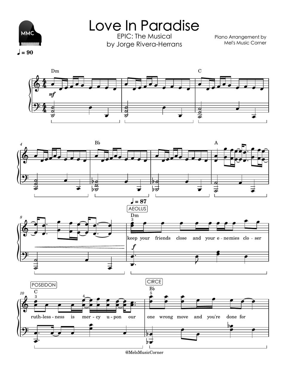 Jorge Rivera-Herrans - Love in Paradise (piano sheet music) Sheets by ...