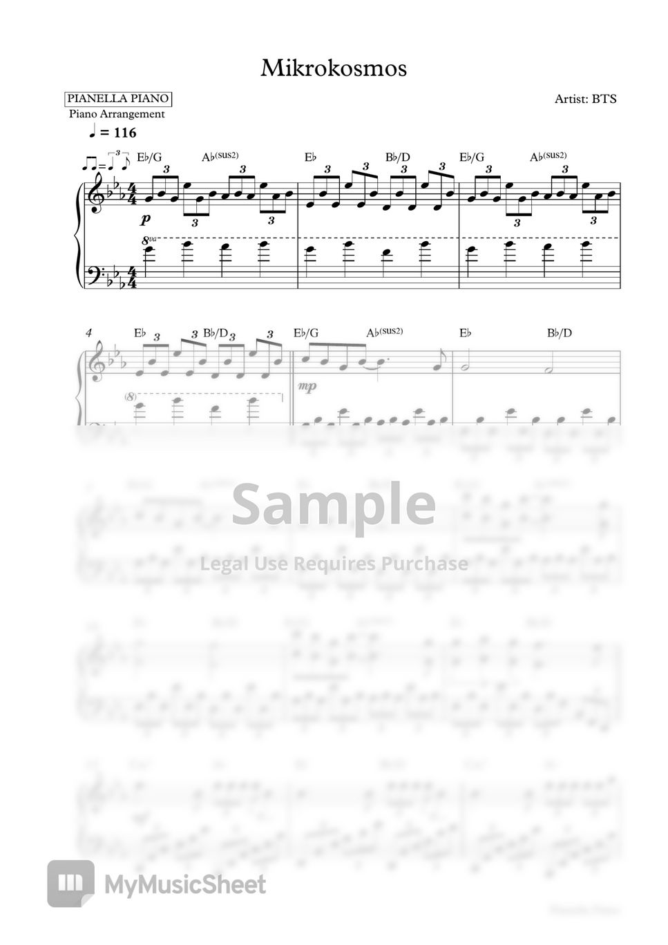 BTS - MIKROKOSMOS (Piano Sheet) by Pianella Piano