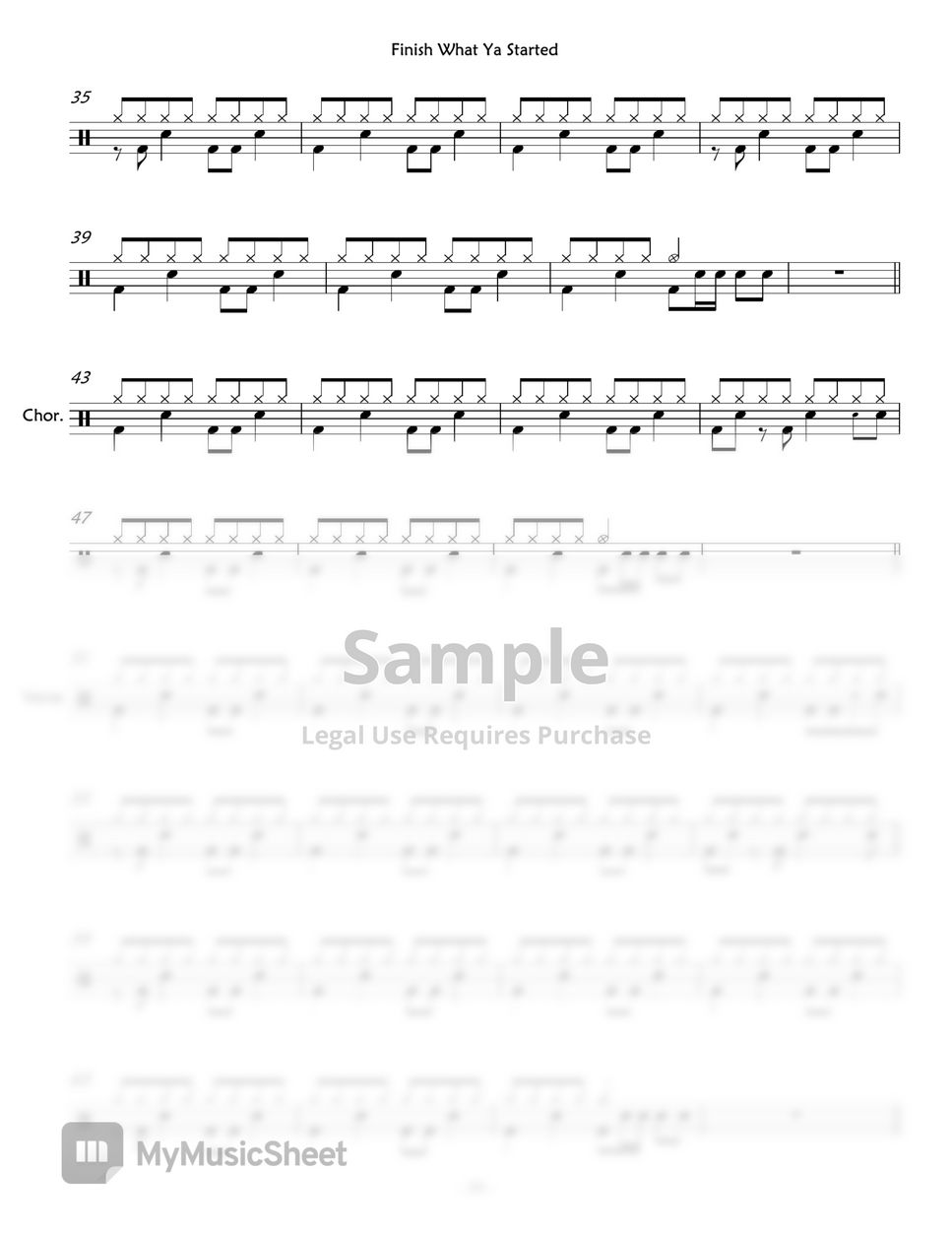 Van halen finish what ya started sheets by evan jaslow