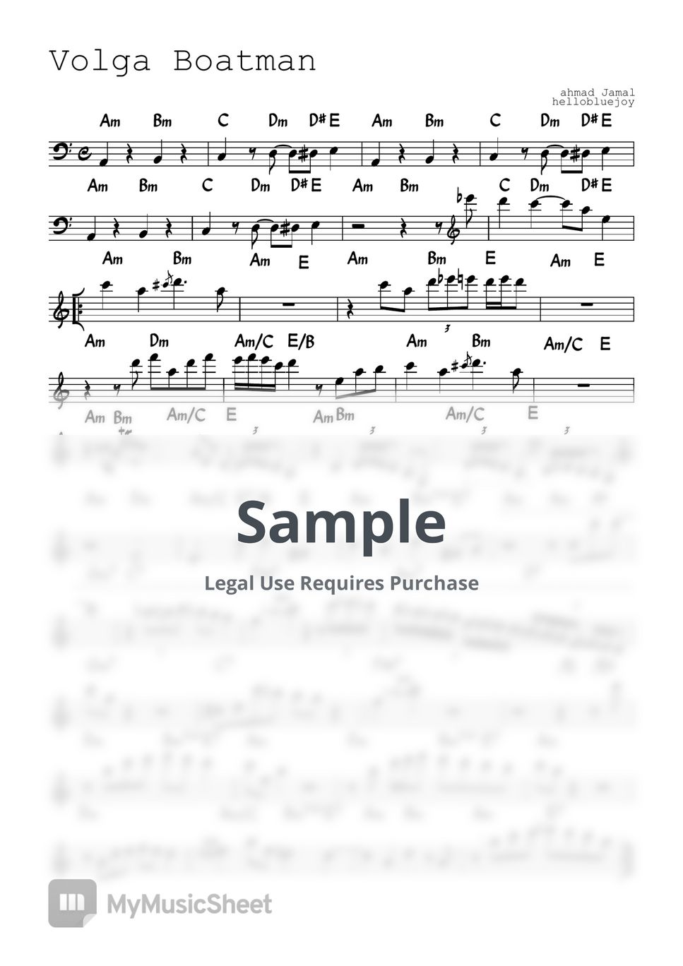 ahmad-jamal-volga-boatman-lead-sheet-sheets-by