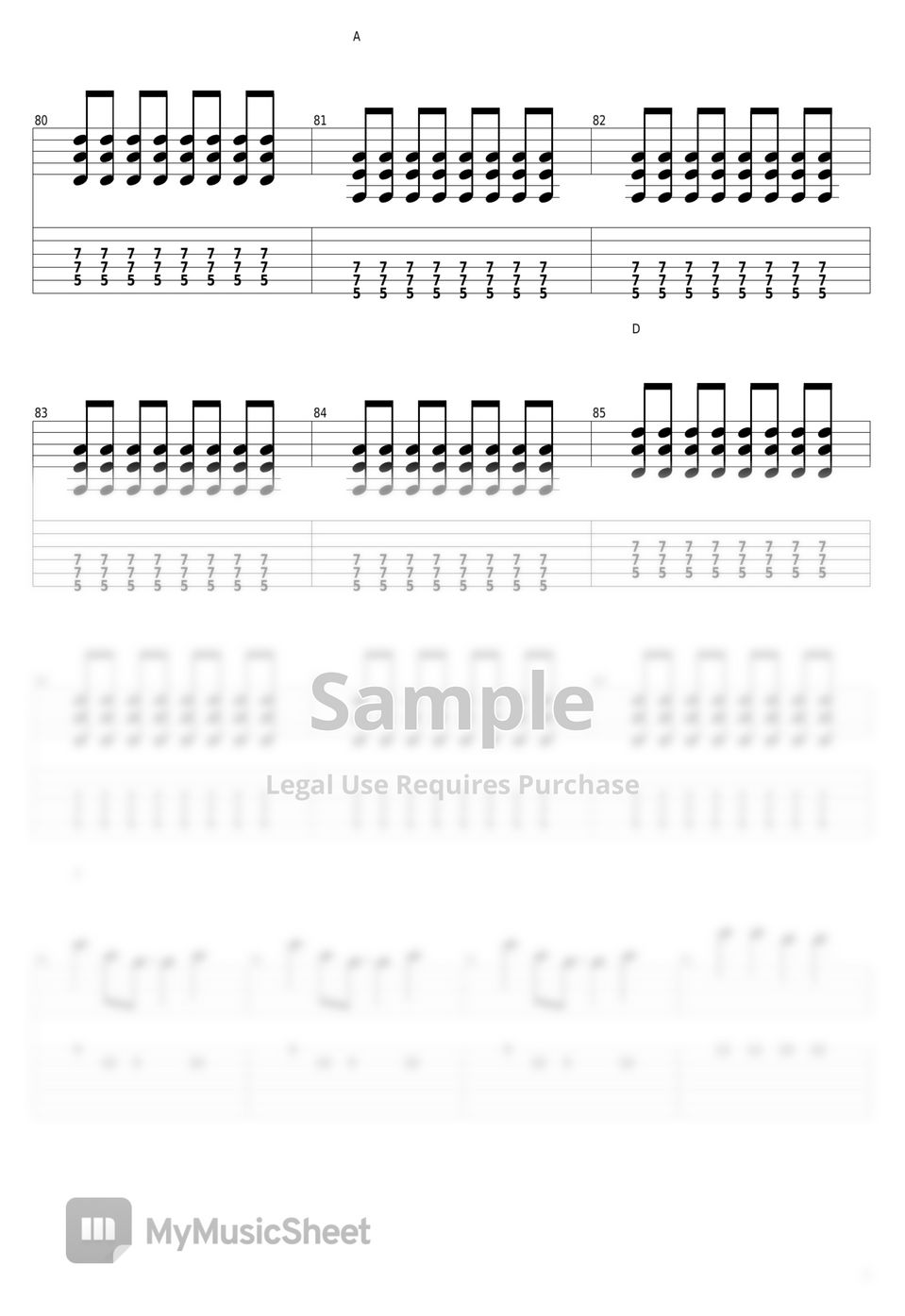 Surf Curse - Freaks タブ+五線譜 by guitar cover with tab