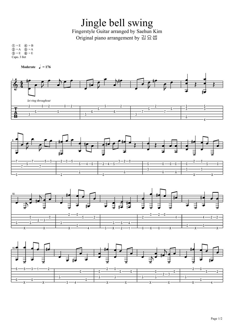 김요셉 Jingle Bell Swing (징글벨 스윙) Spartito by 김세훈