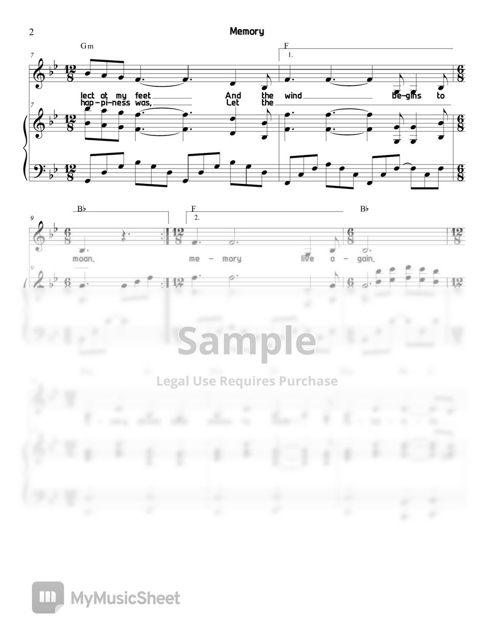 Andrew Lloyd Webber - Memory, Cats (vocal & piano) by Sunny Fingers Piano