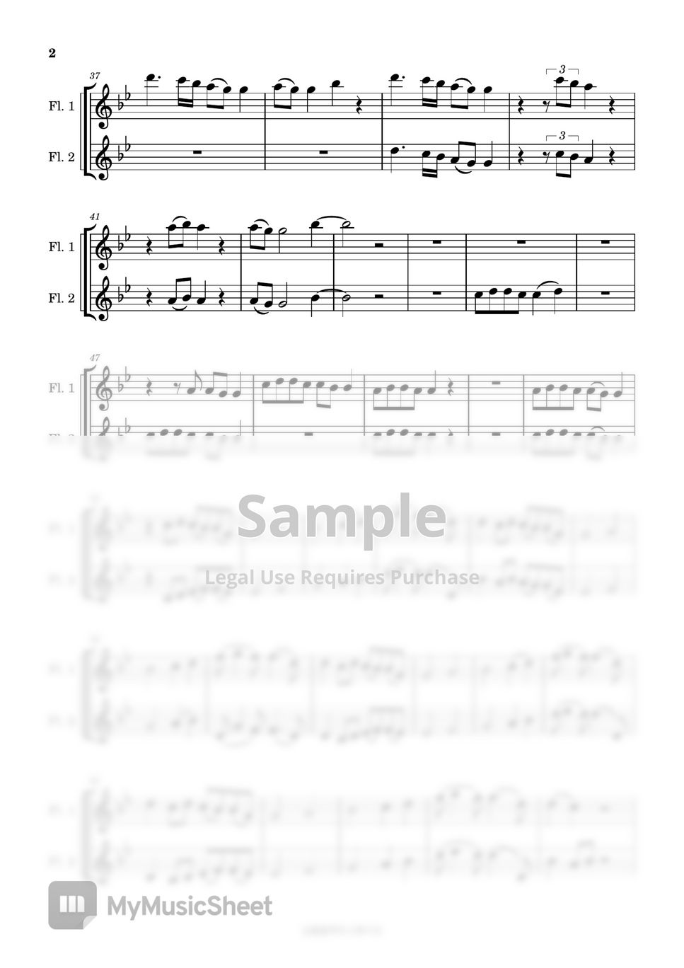 빌리 아일리시 Lovely (Two flutes/반주 MR/ 피아노 악보) Sheets by 심플플루트