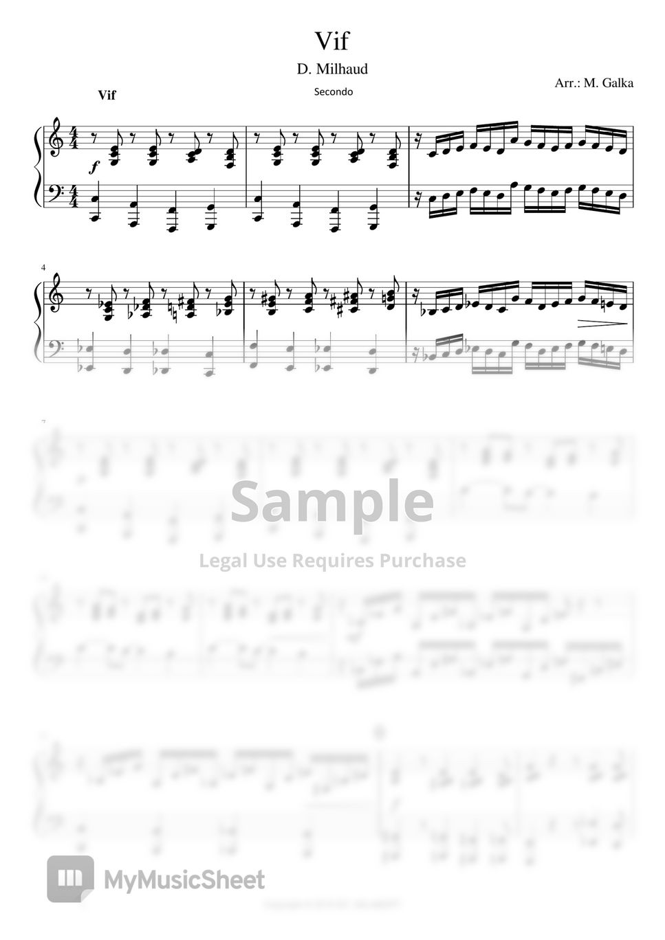 Darius Milhaud - Scaramouche 1 Piano 4 hands by Magdalena Galka