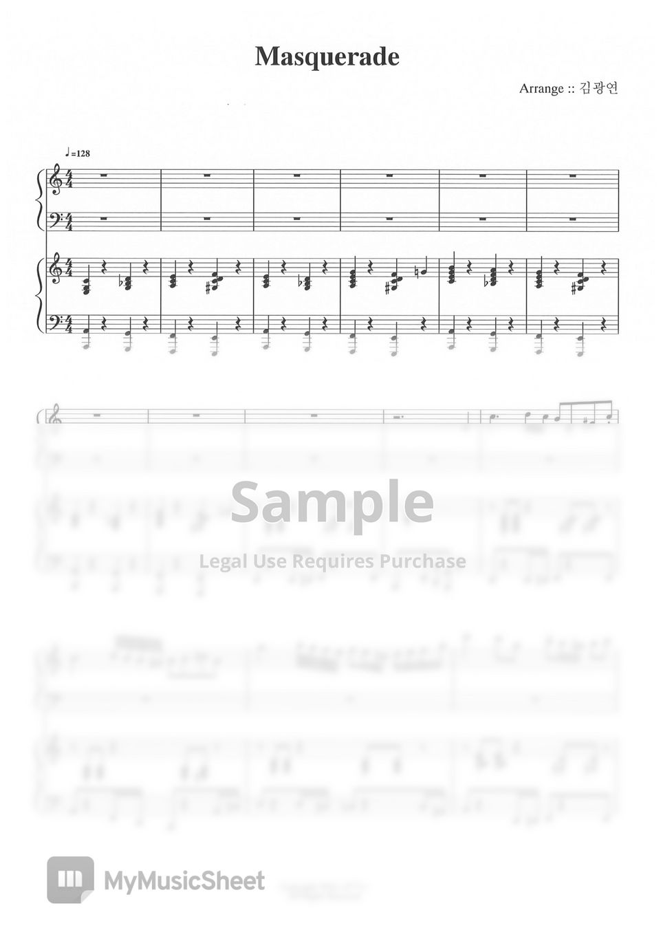 M2U - Masquerade Sheet music for Violin (Solo)