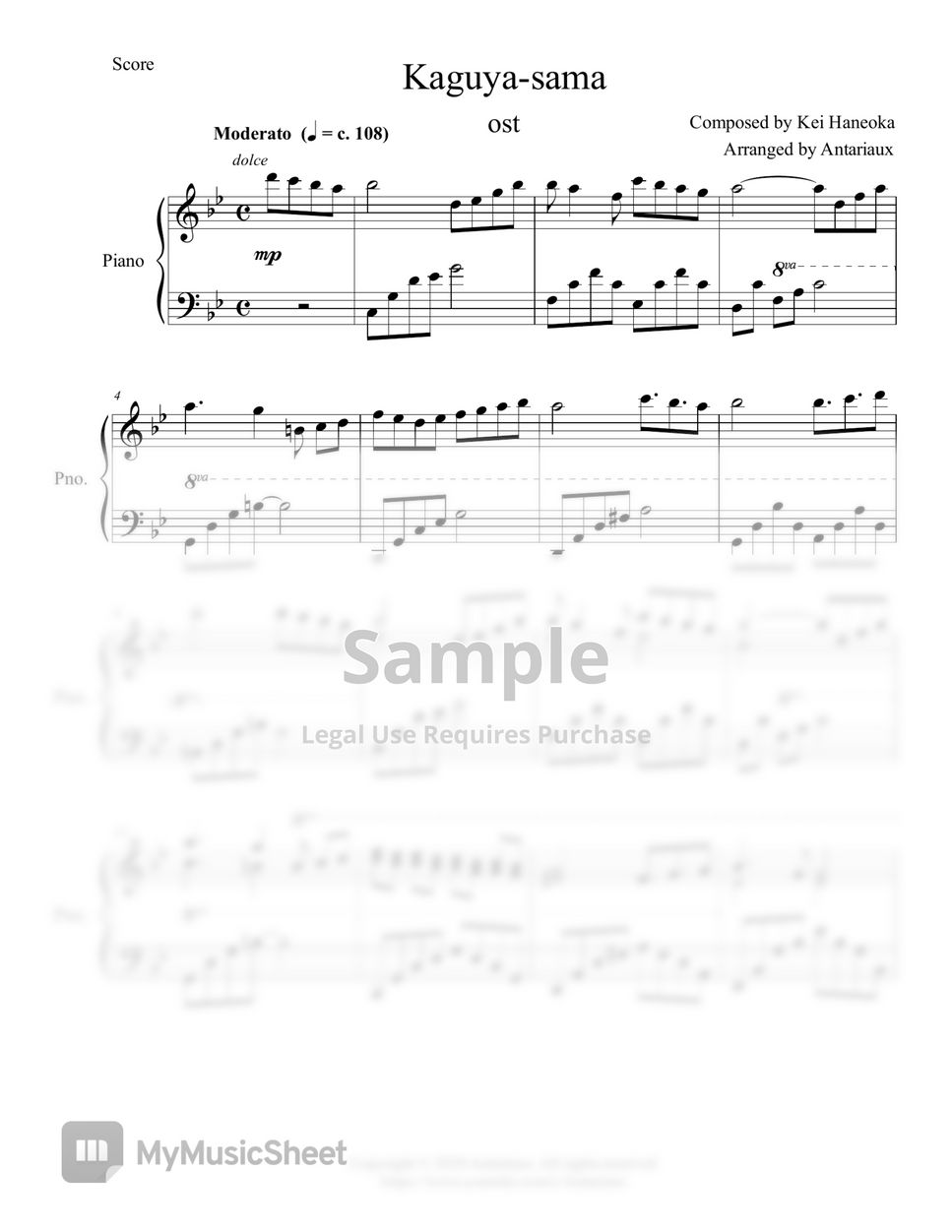 Kei Haneoka - Kaguya sama OST Suite Sheets by YCMusic