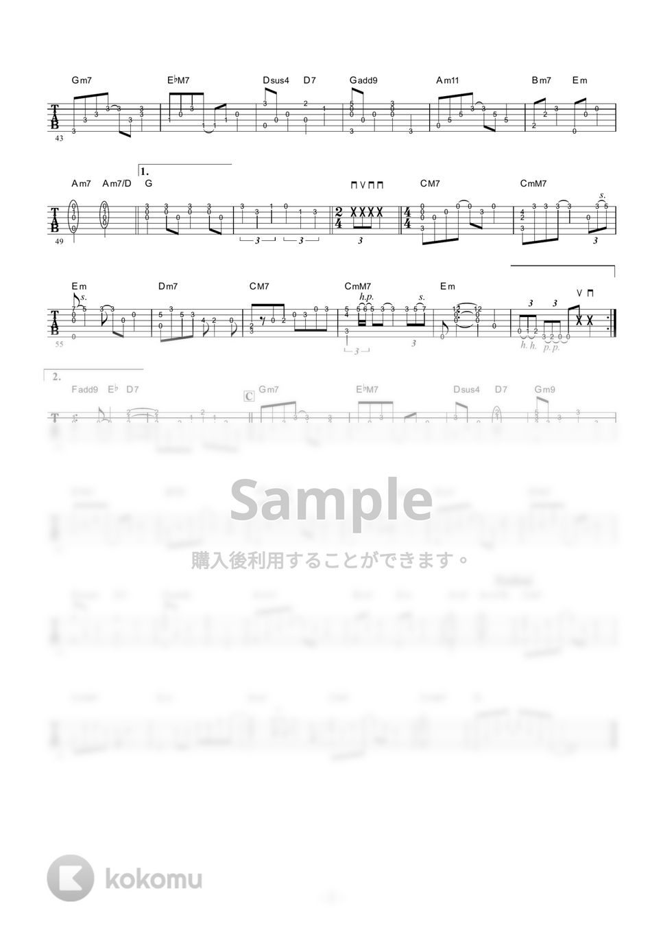 槇原敬之 - 冬がはじまるよ (ギター伴奏/イントロ・間奏ソロギター) by 伴奏屋TAB譜