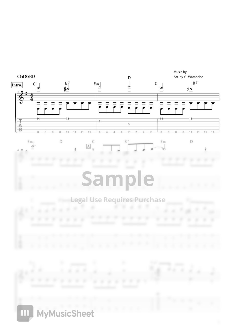 Dreams Come True 何度でも（as many times as you like） 악보 by Yu Watanabe/わたなべゆう