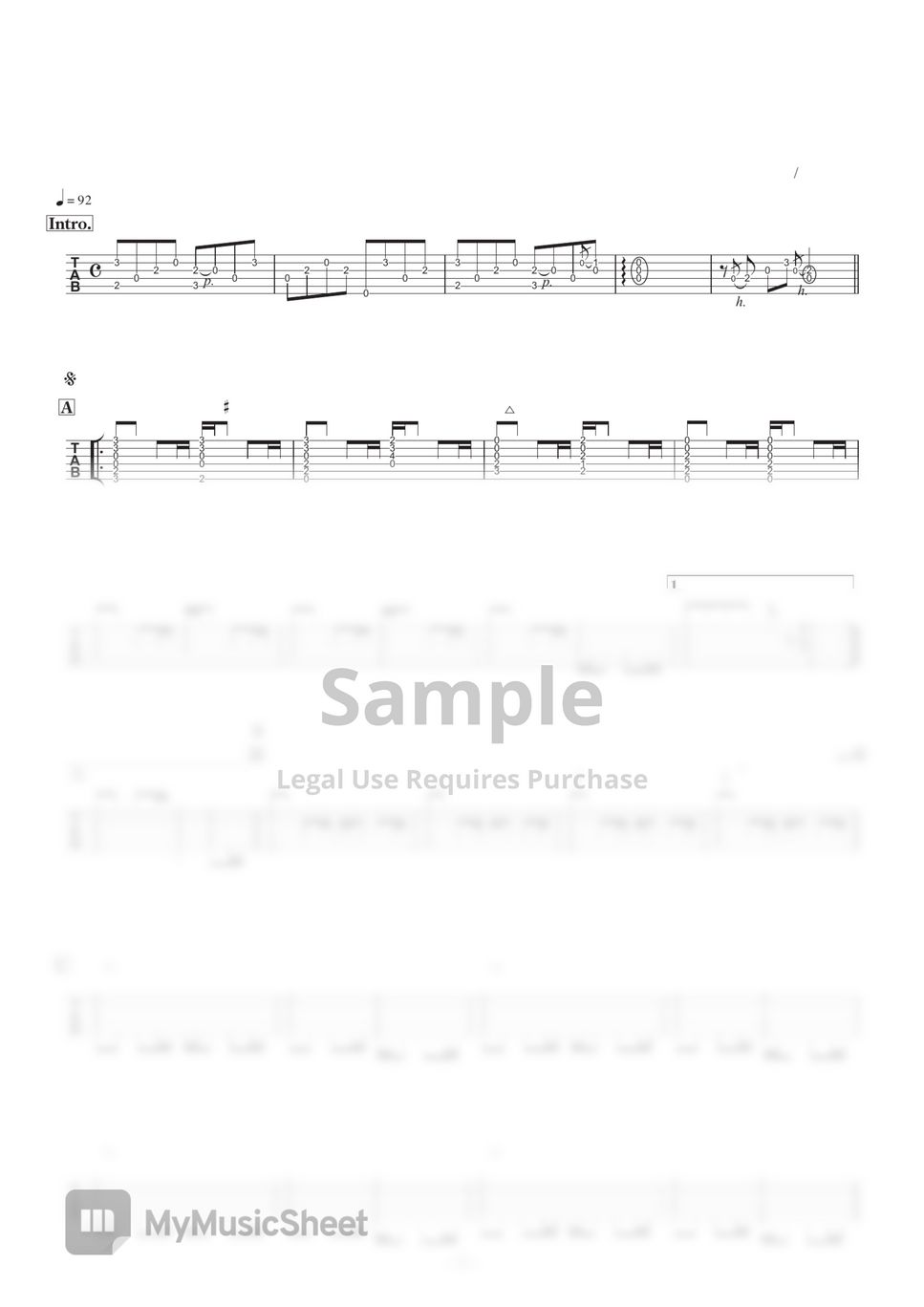 言の葉の庭 - Rain (A.guitar TAB ＋ E.guitar solo part) Sheets by Yoppi